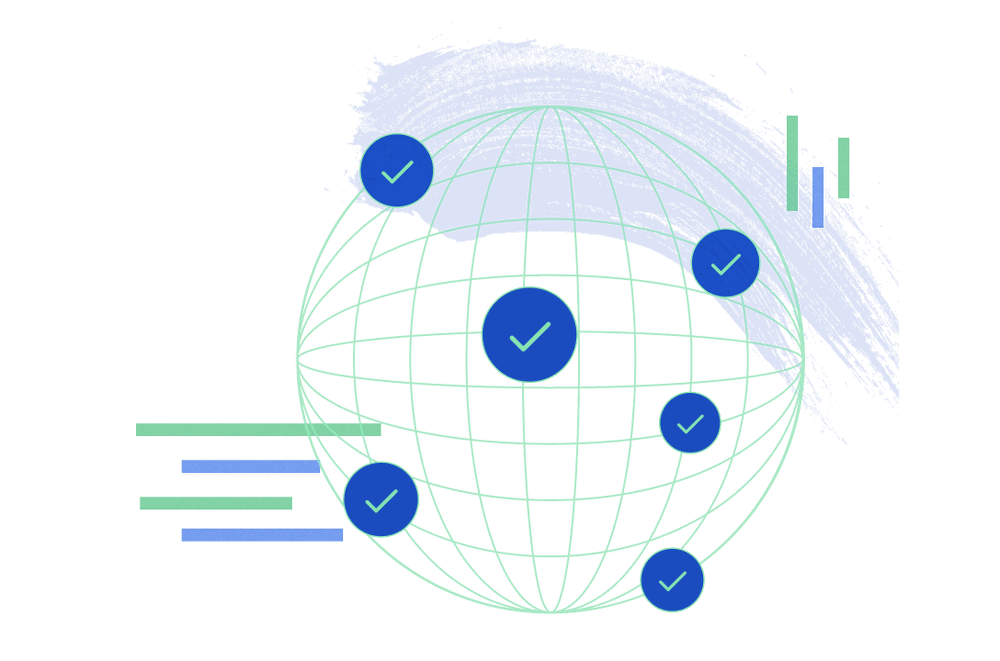 Digital Globe with covered in blue checks