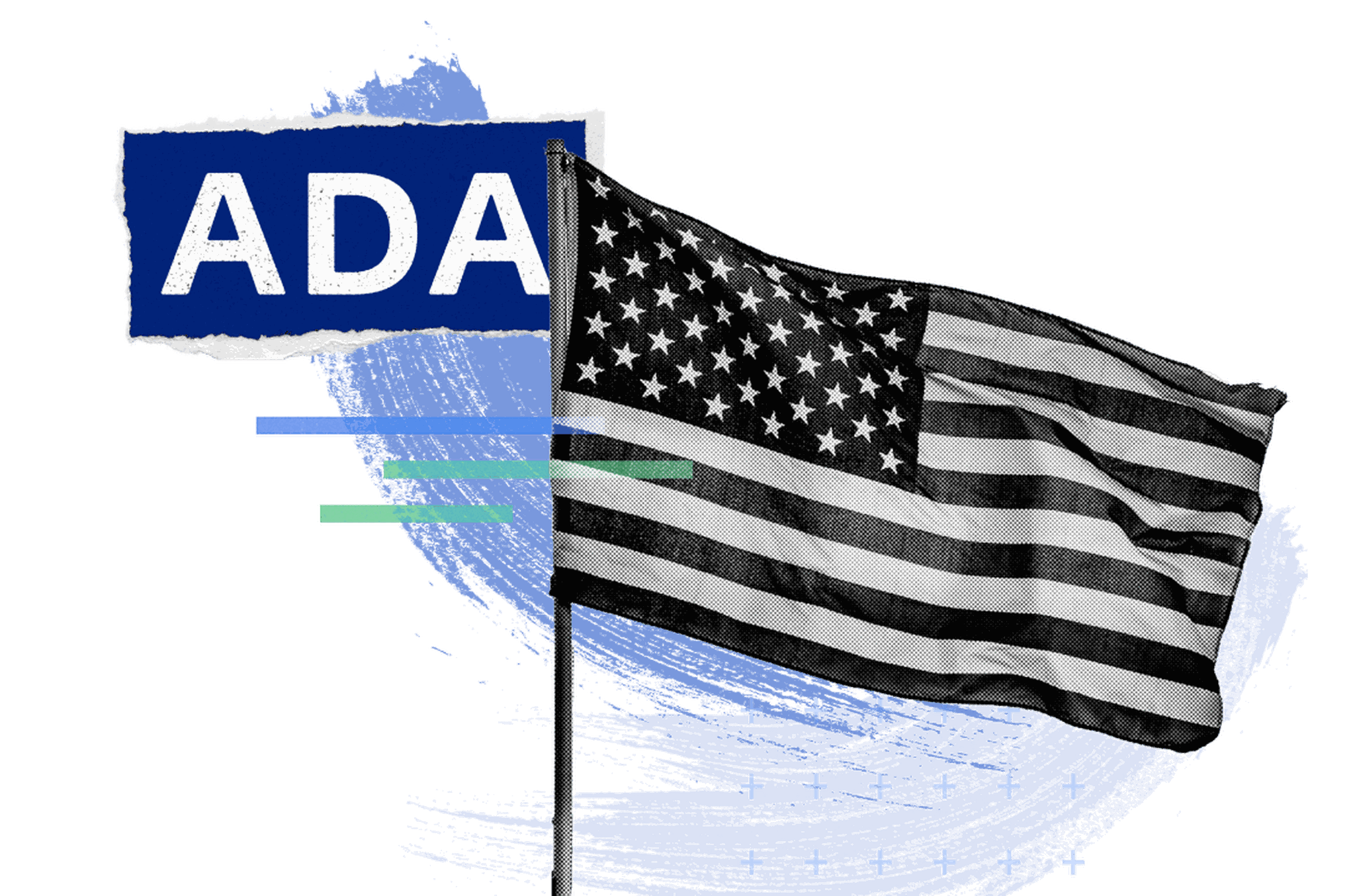 Collage of American flag and ADA