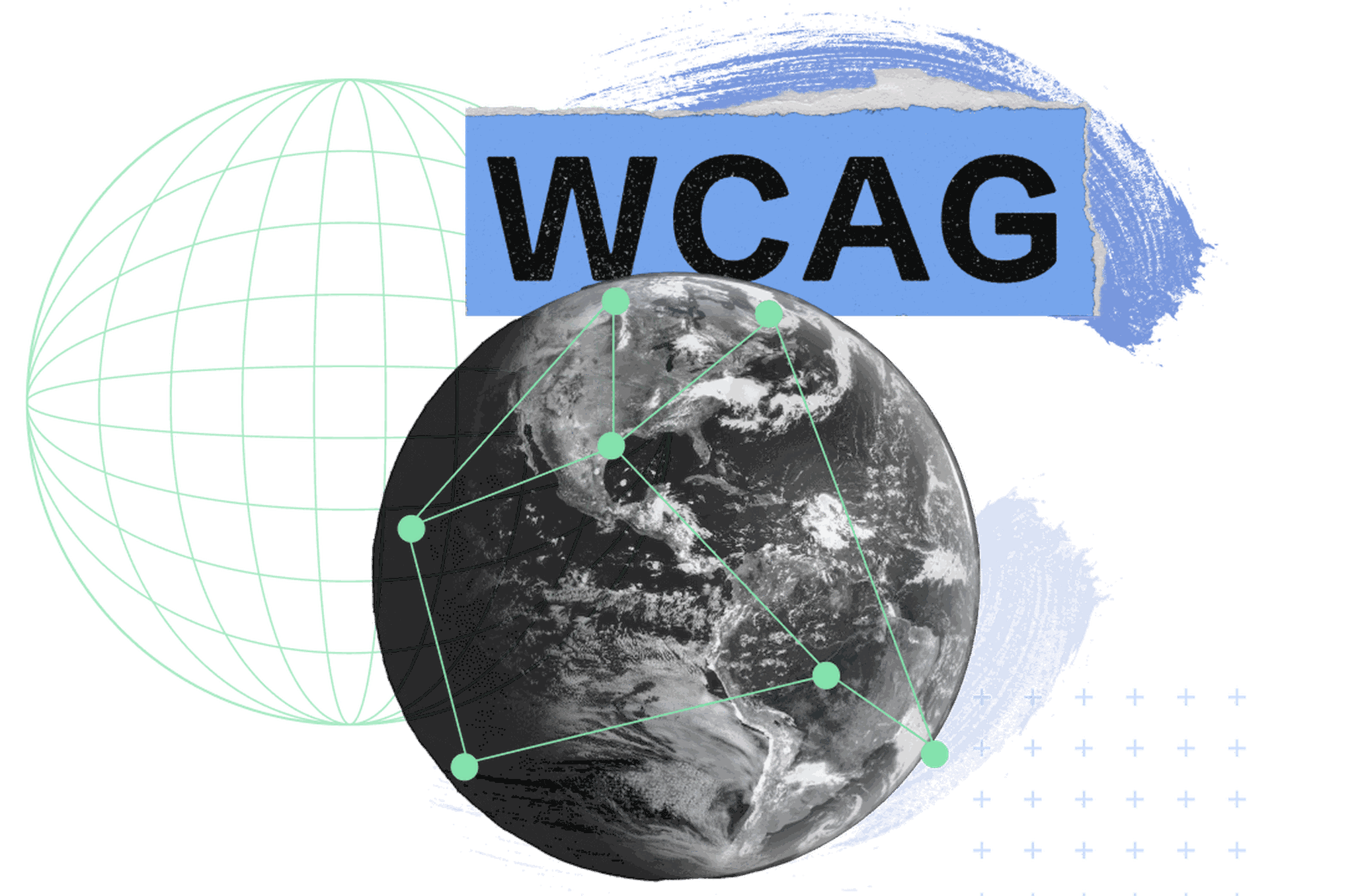Collage of the earth and WCAG