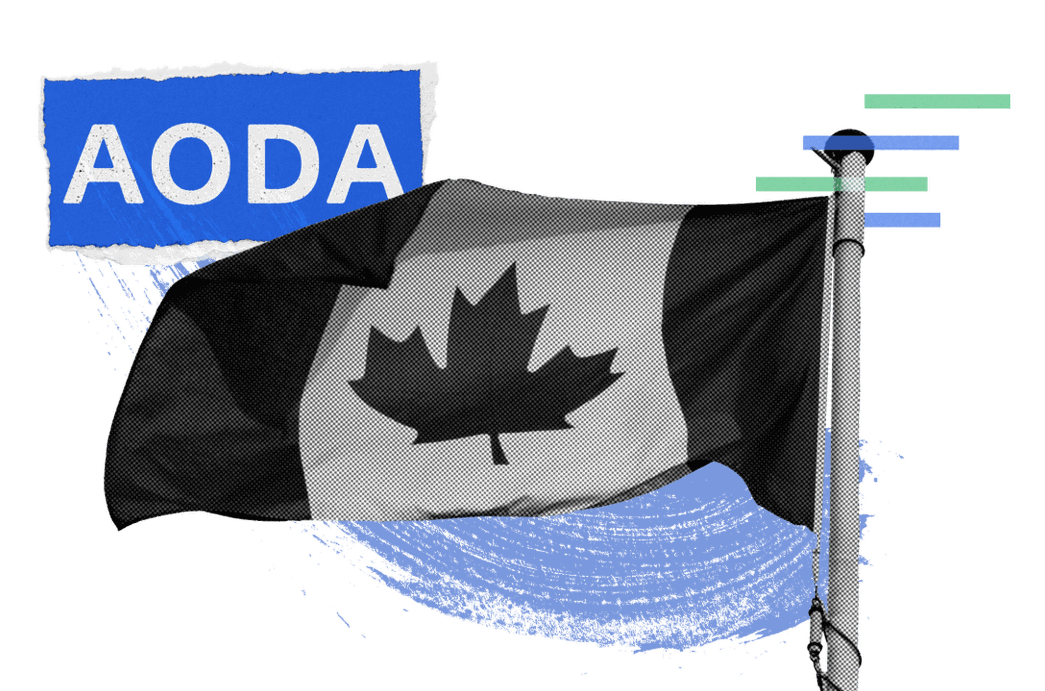 Collage of Canadian flag and AODA