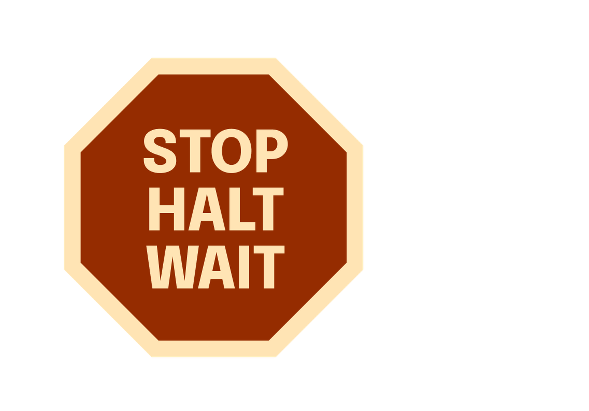 A stop sign with the words “Stop Halt Wait” to create an analogy for images with redundant text.