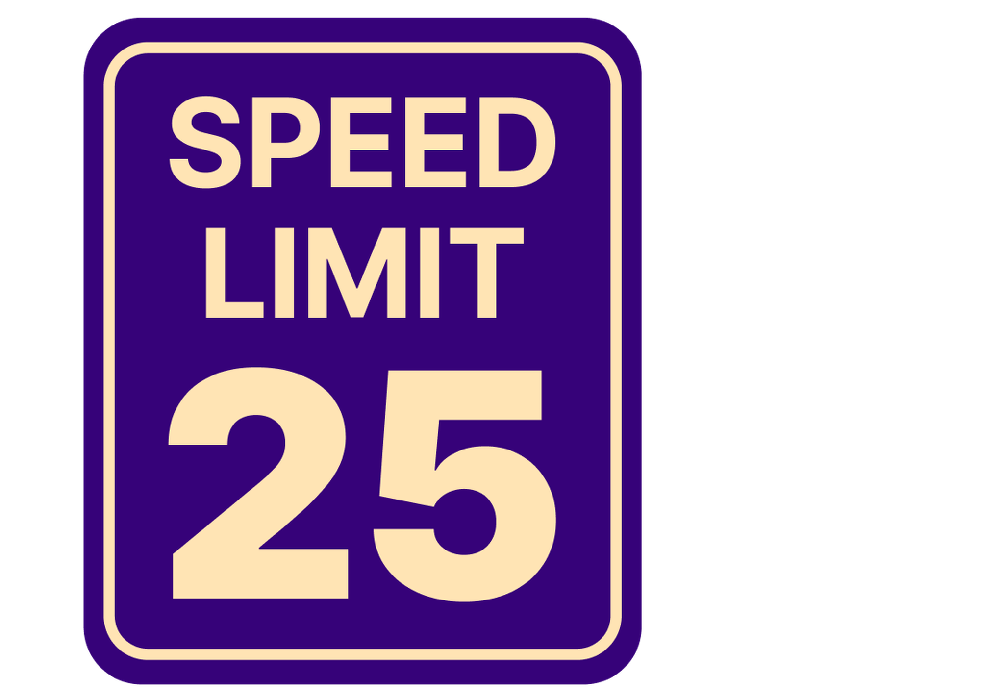 A traffic sign that reads “Speed Limit 25” to create an analogy for helpful alt text.