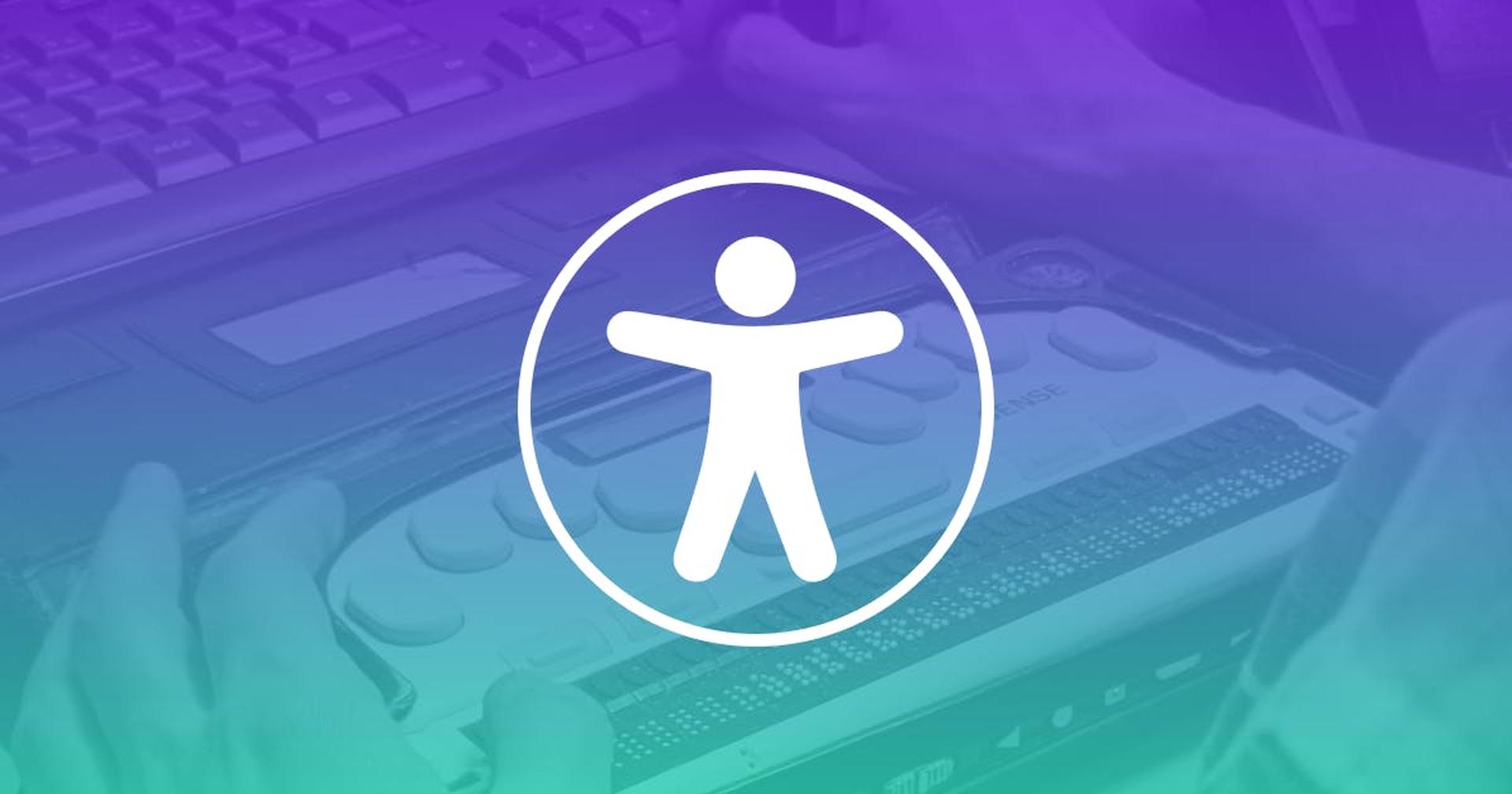 Someone using a screen reader as assistive technology next to their computer keyboard.