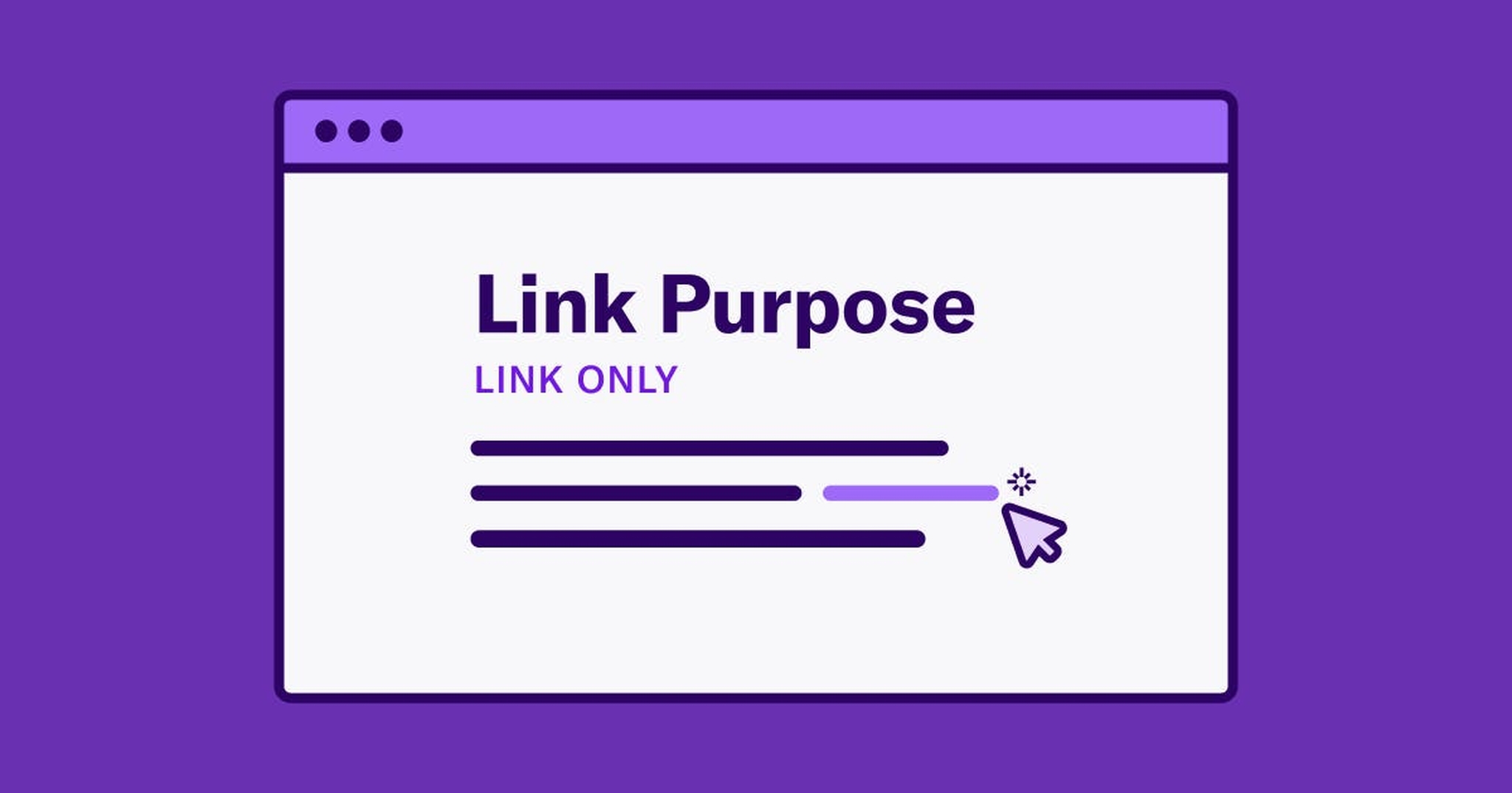 Illustrated browser with cursor hovering over a link