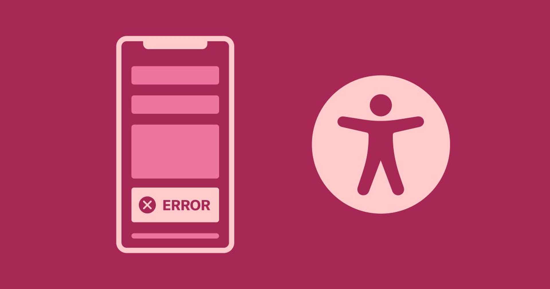 Phone with Error Message and Accessibility Man icon