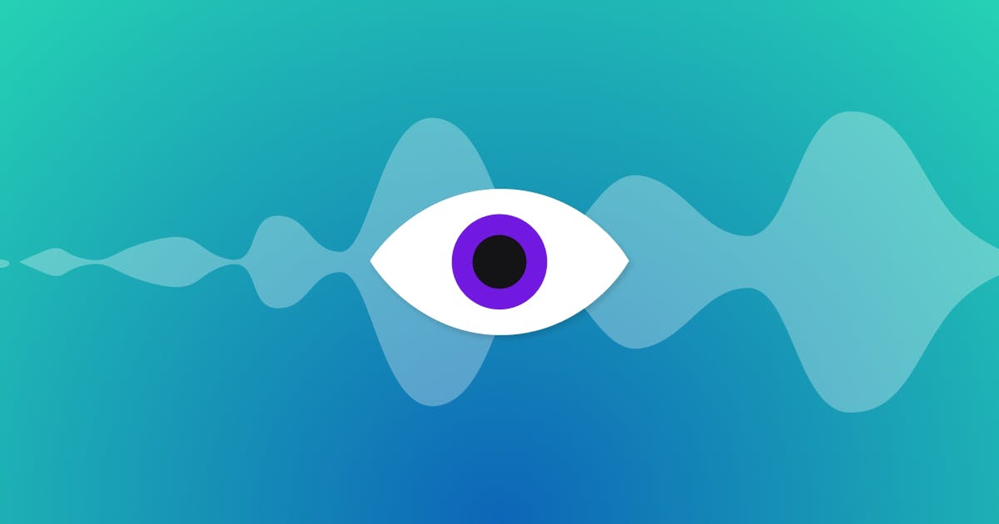 A eyeball with a blurry wave around it.