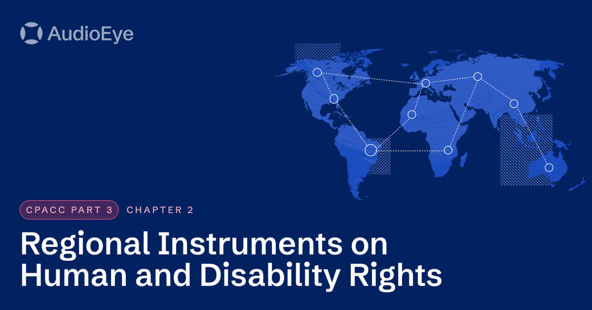 Map of the world with interconnected points across the surface