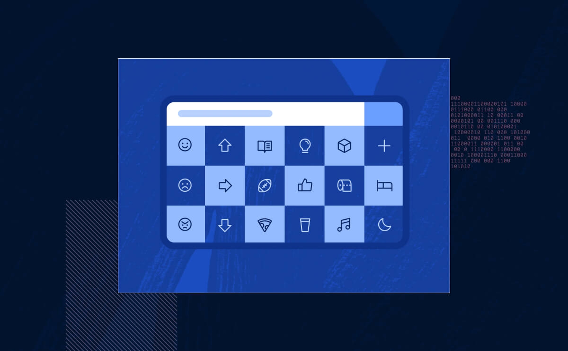 Augmentative and Alternative Communication tool (AAC) on tablet, filled with icons to aid in non-spoken communication.