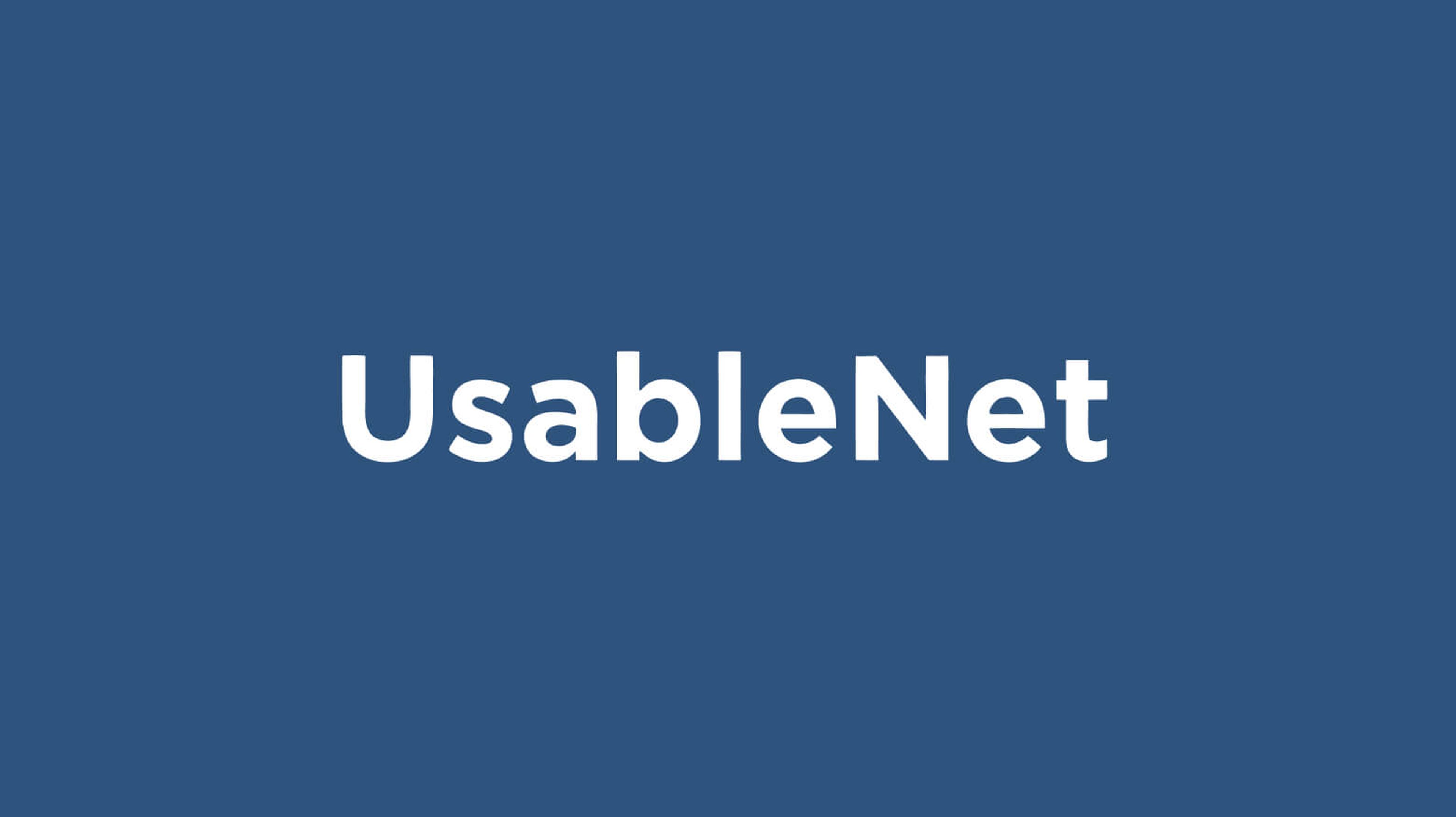 UsableNet logo on a light blue background