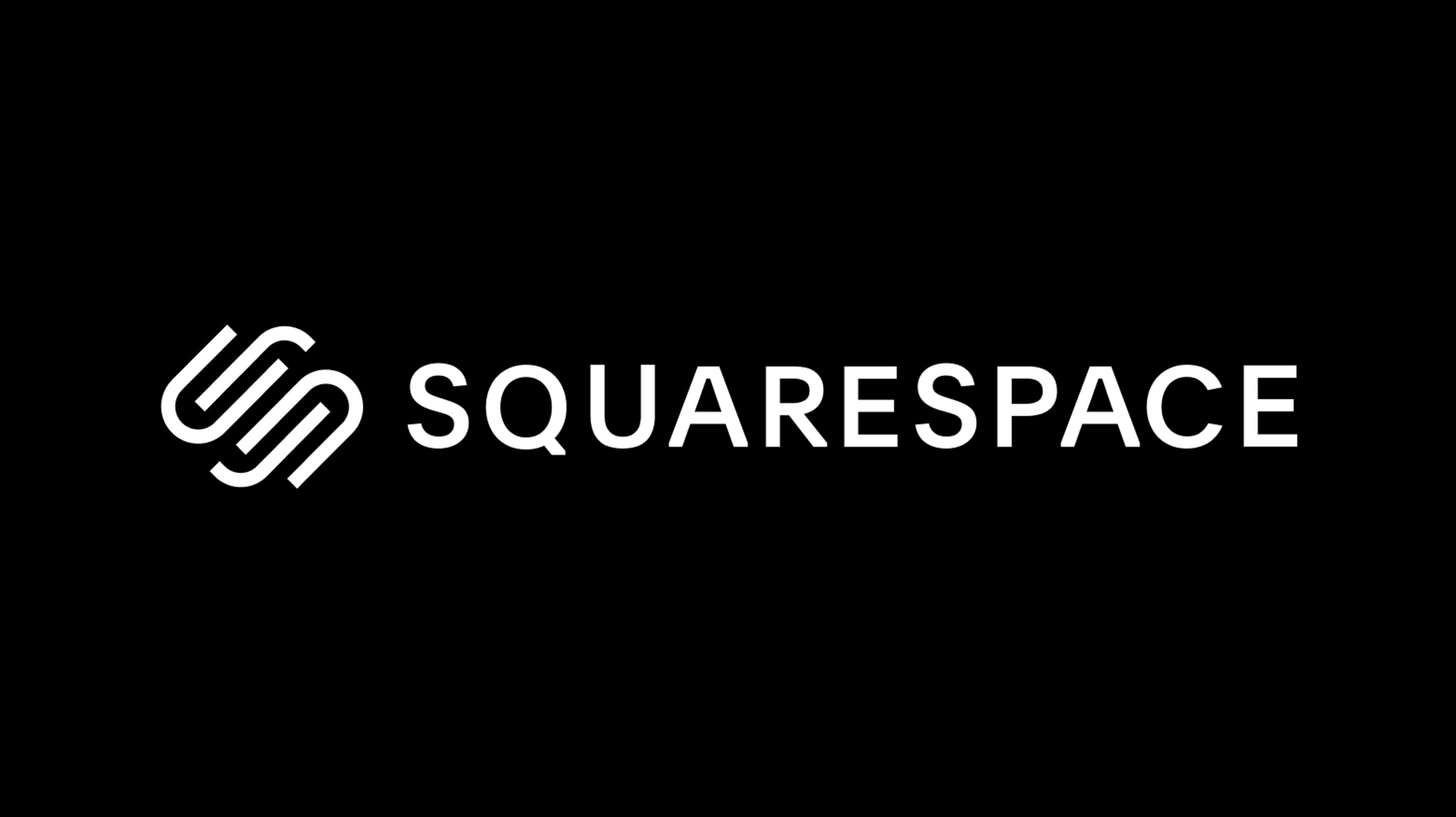 Logo Squarespace sur fond noir
