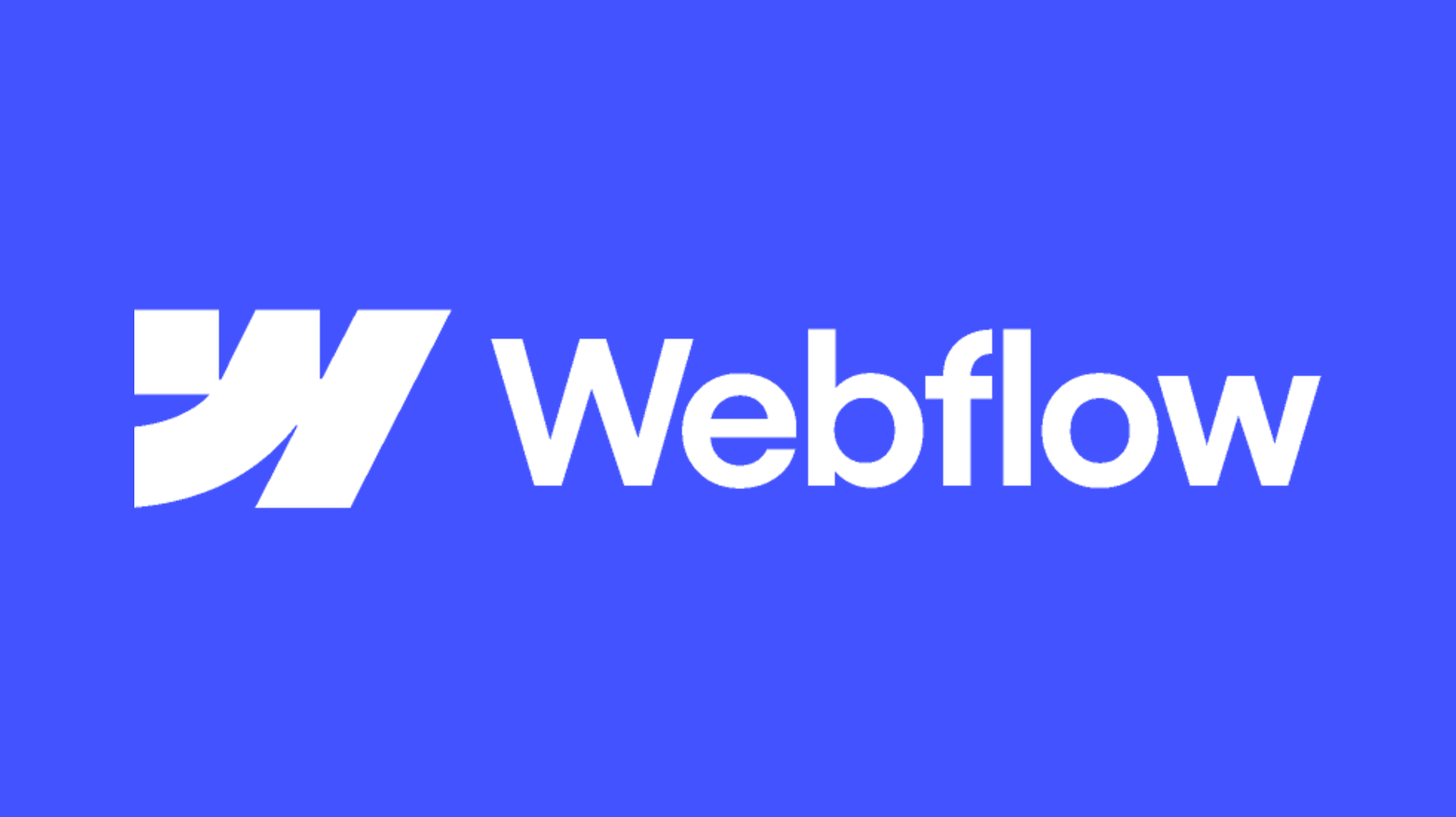 Webflow logo on blue background