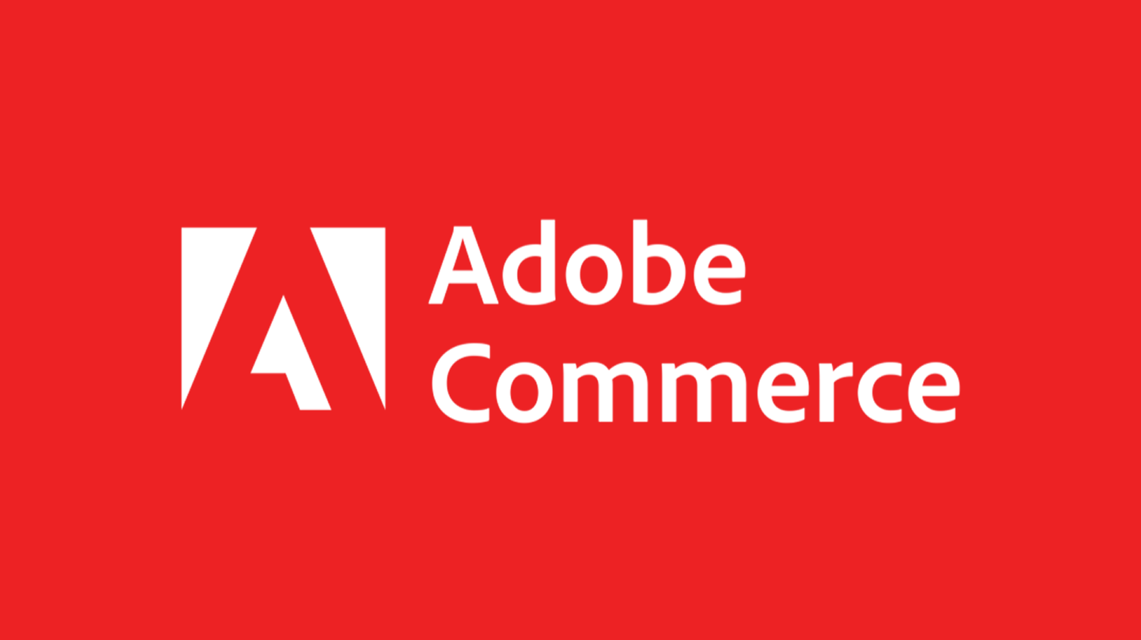 Logo Adobe Commerce sur fond rouge