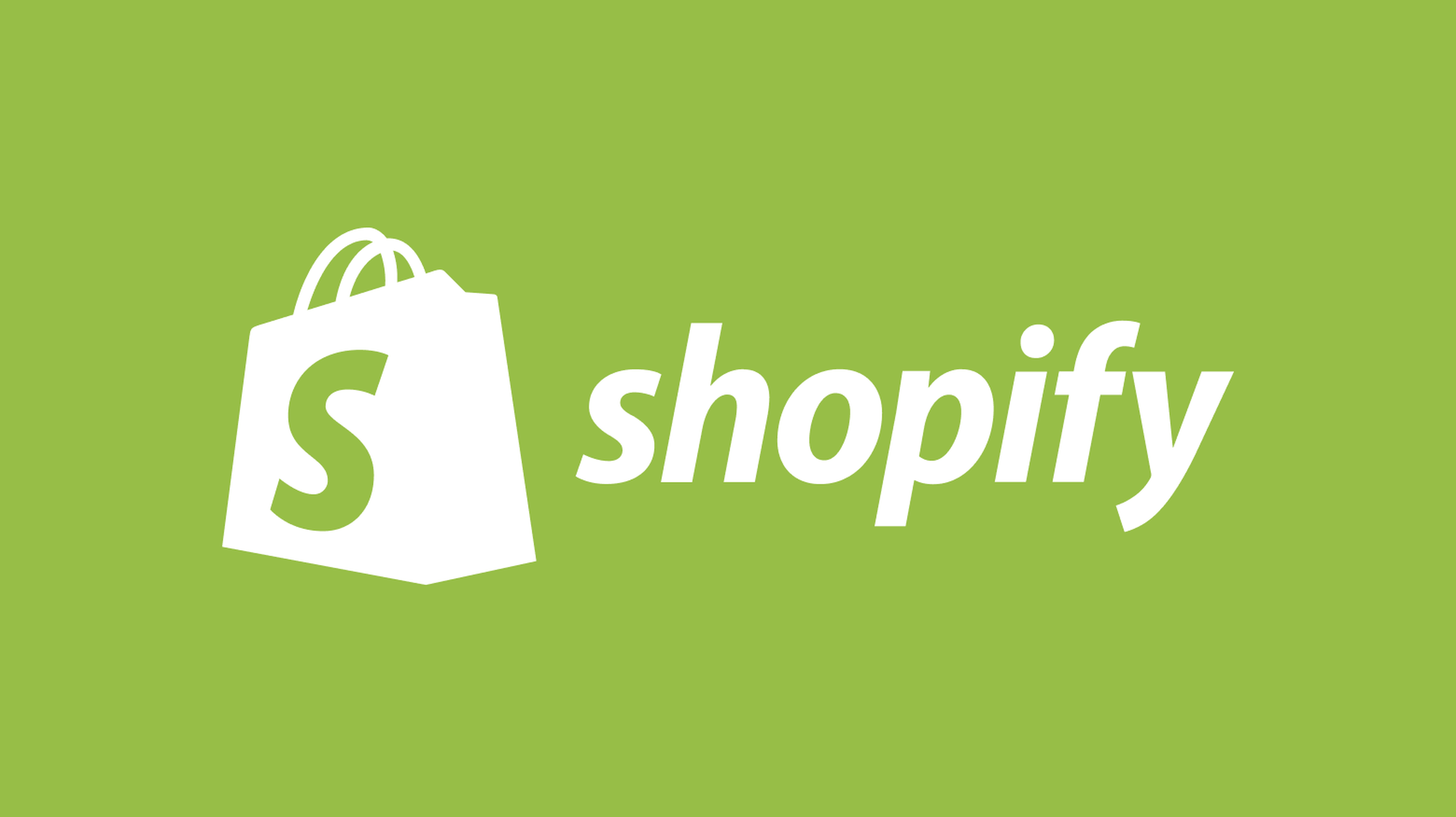 Logo Shopify sur fond vert