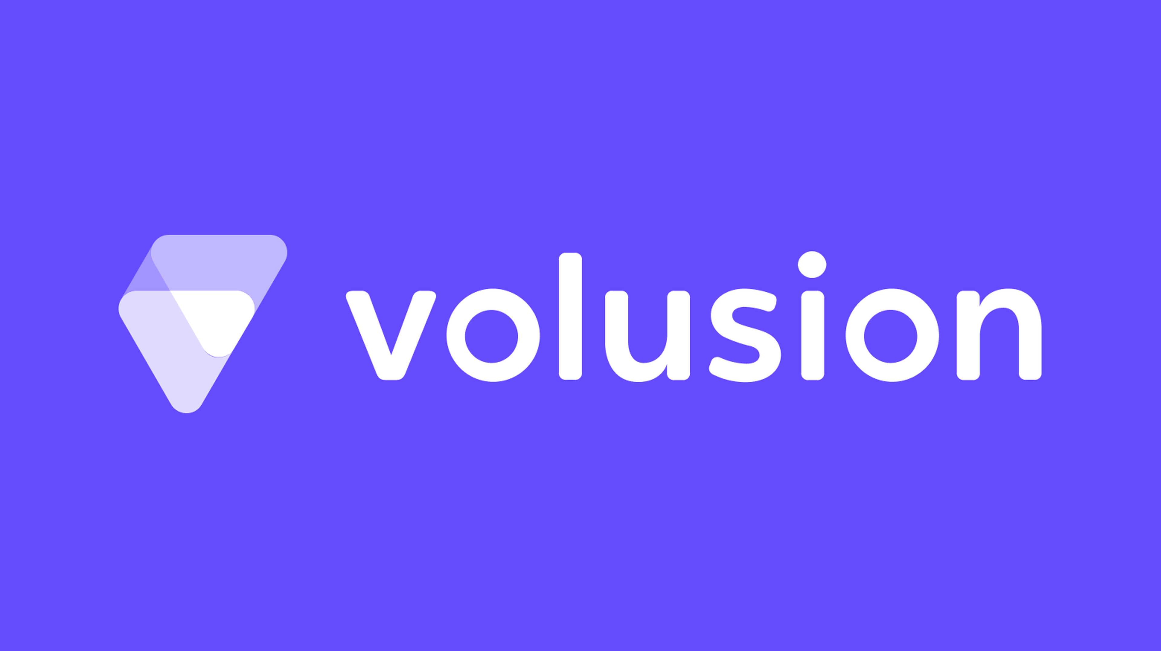 Logo Volusion sur fond violet