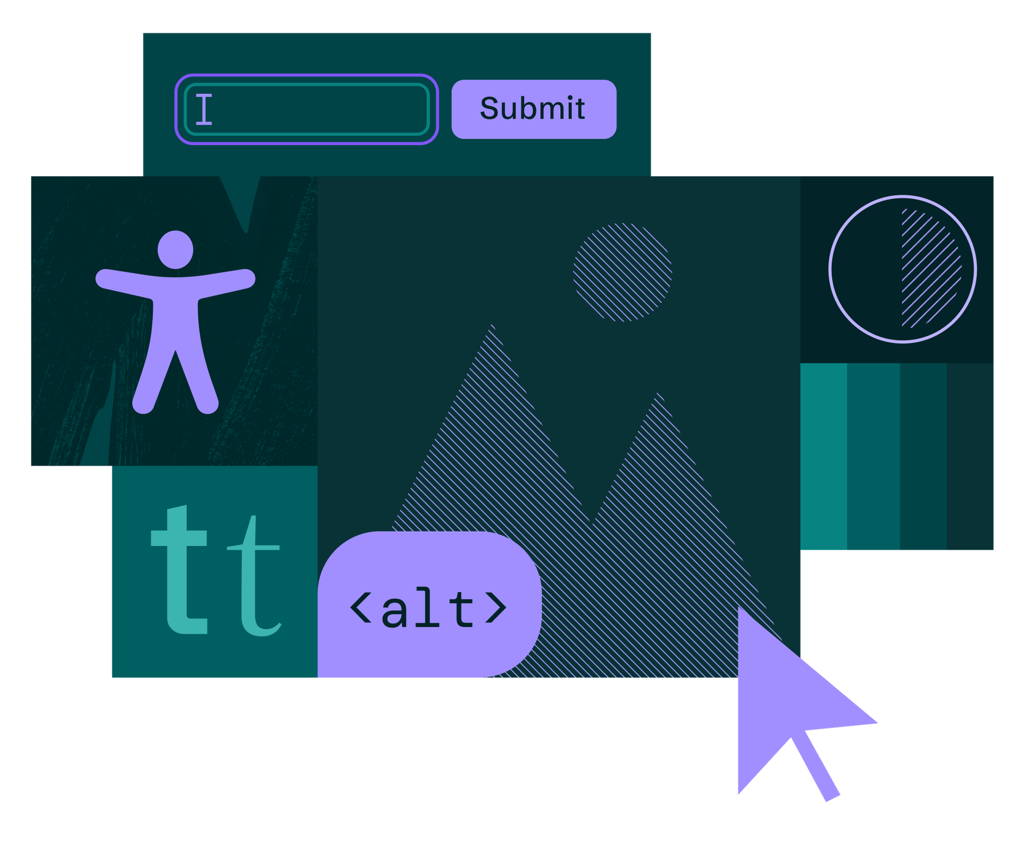Collage of accessible design principles