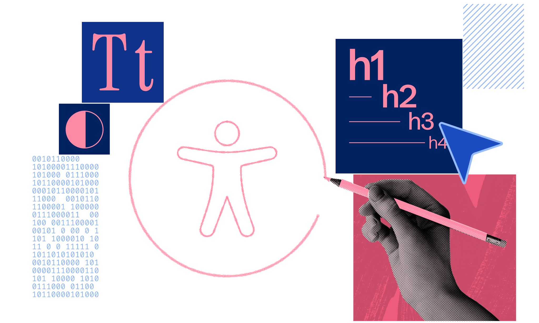 a hand drawing a circle around the accessibility symbol
