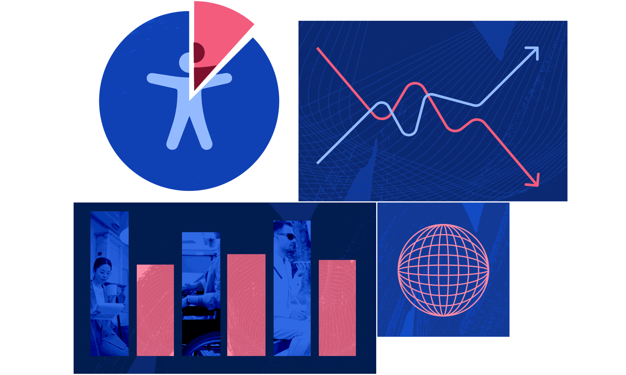 Accessibility symbol within pie chart