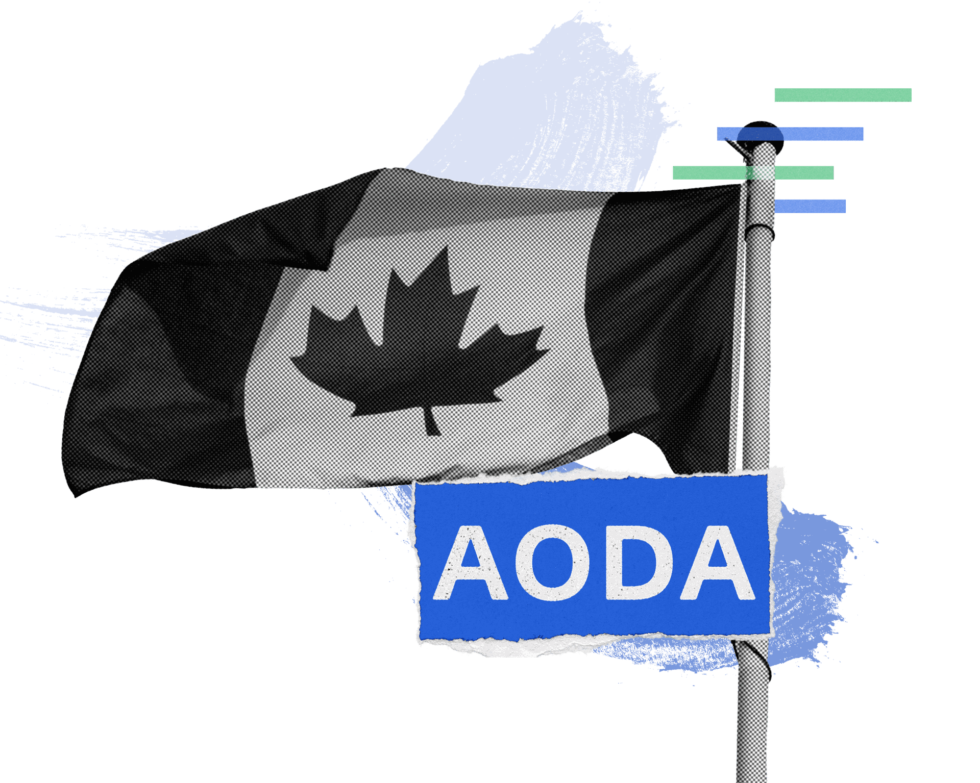 Collage of Canadian flag and AODA