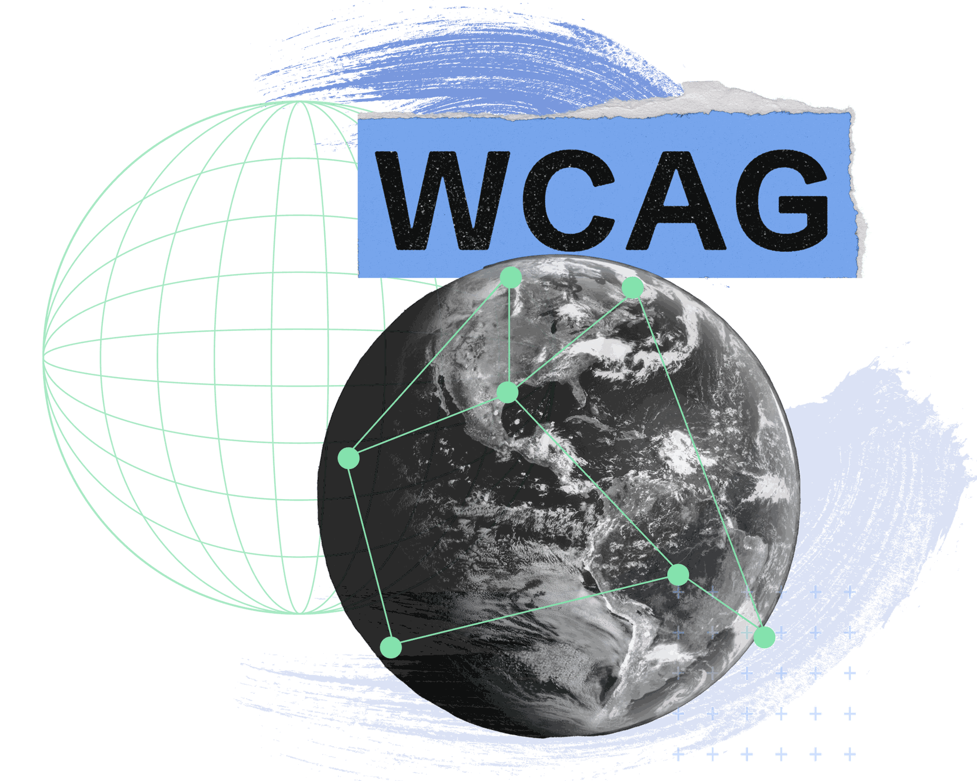 Collage of the earth and WCAG