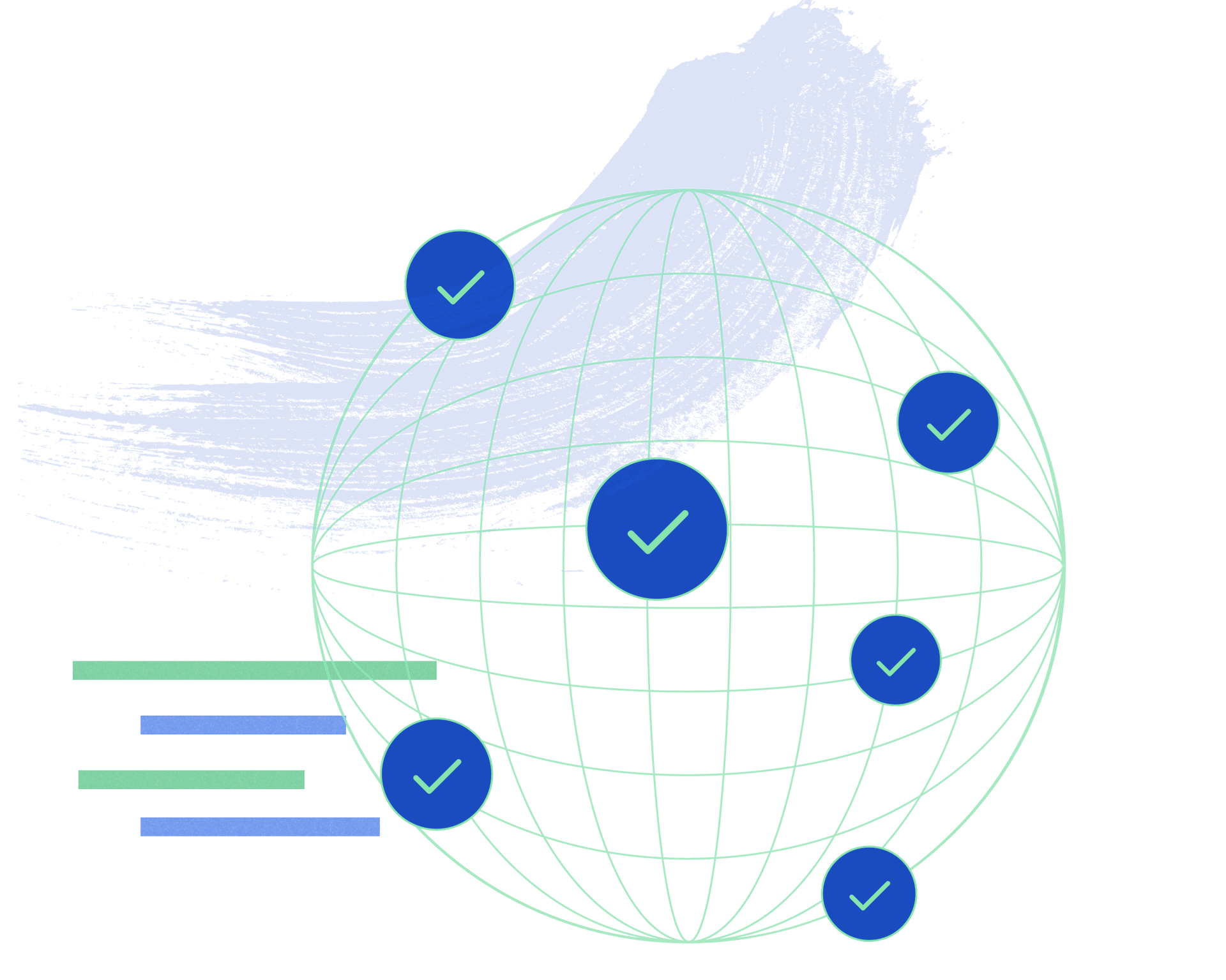 Digital Globe with covered in blue checks