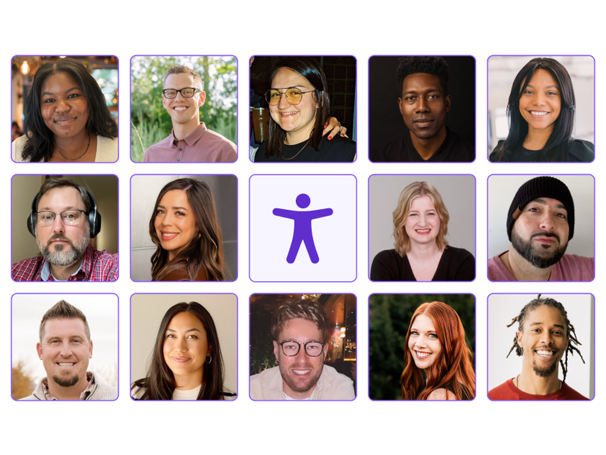 A collage of various AudioEye team members.