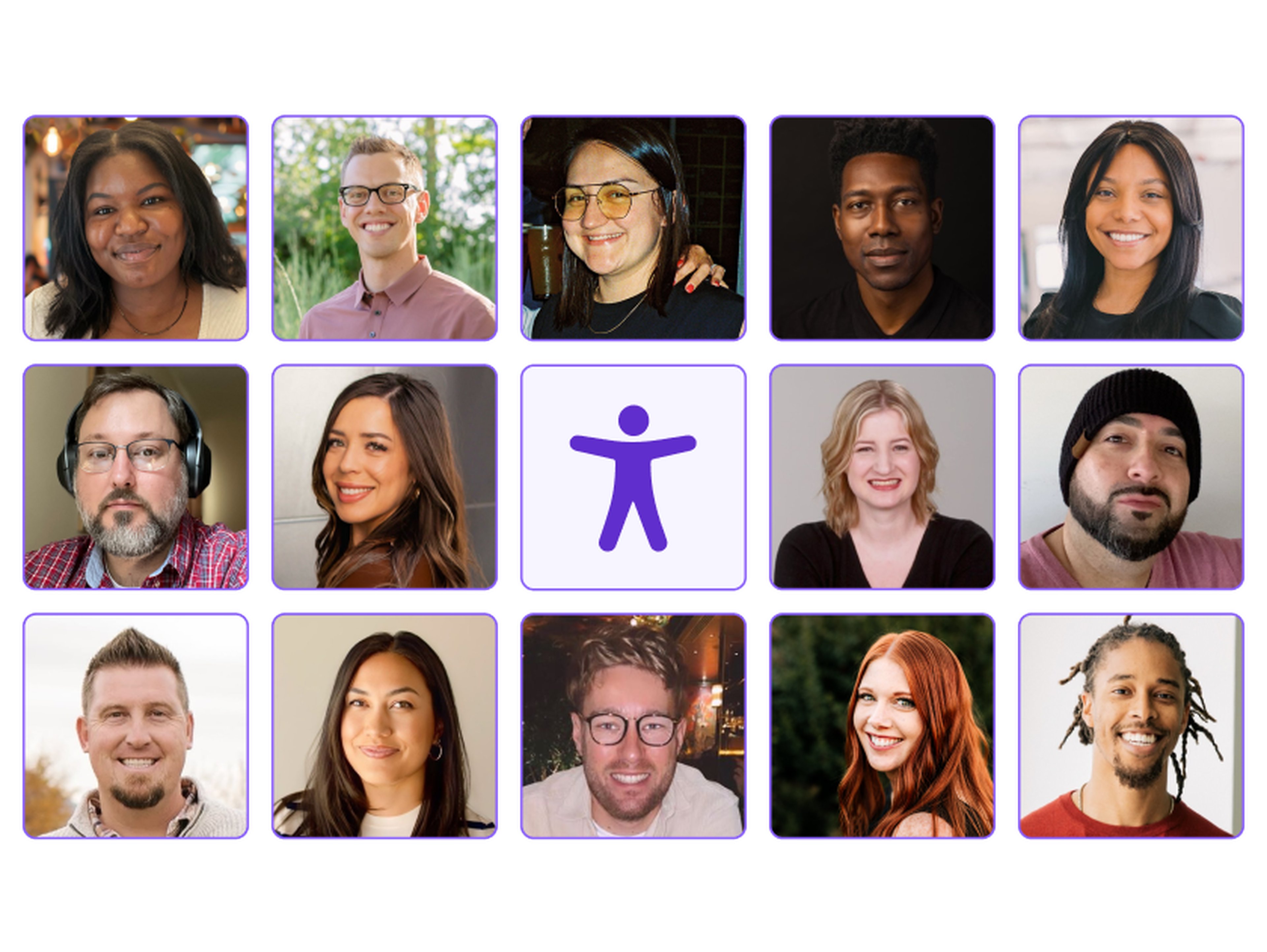 A collage of various AudioEye team members.