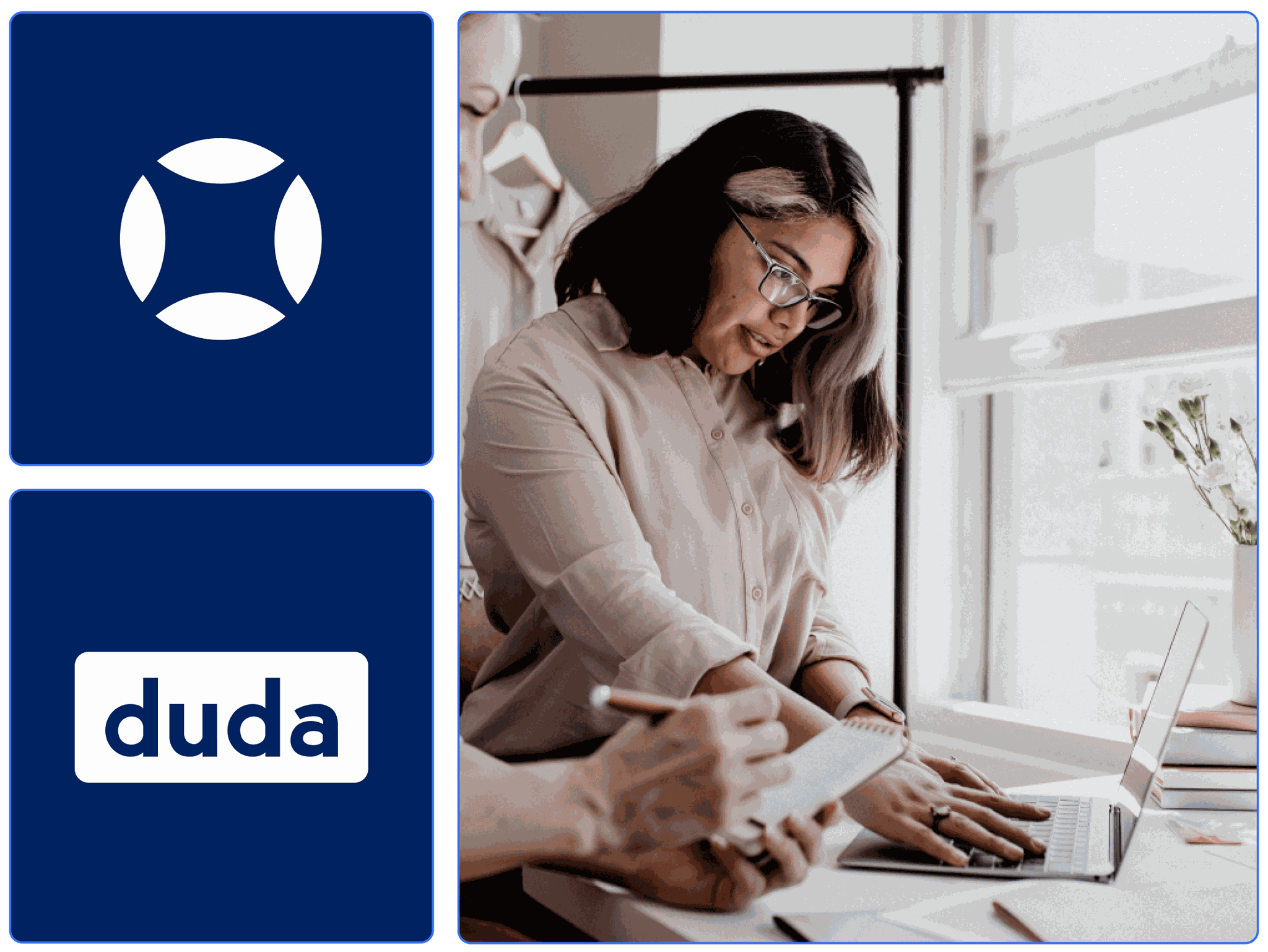 A website designer building an accessible website with Duda and AudioEye.