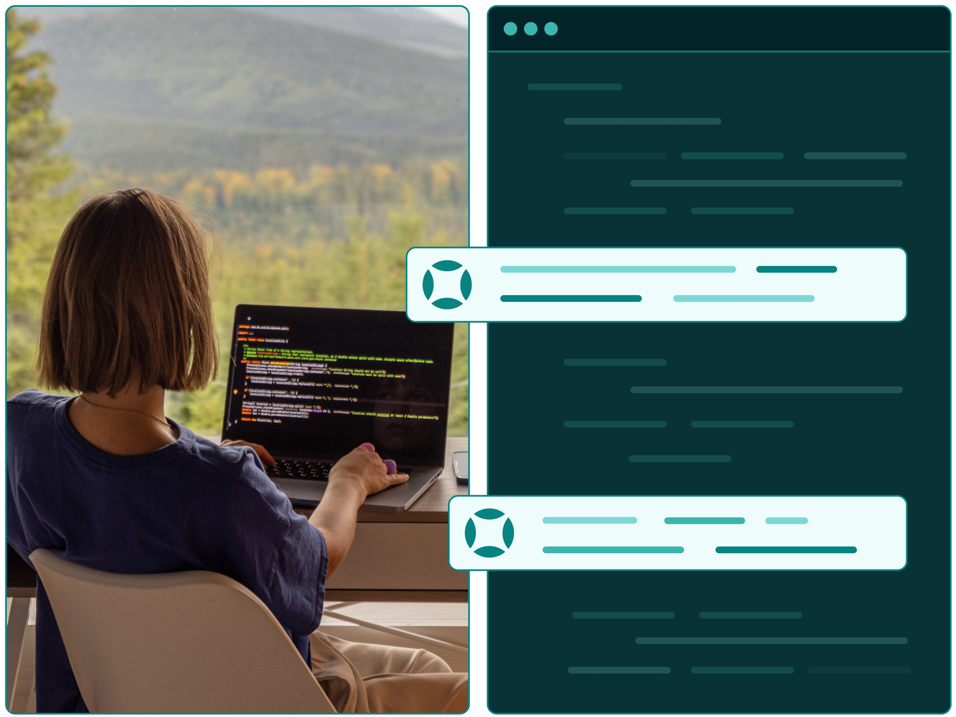 A female accessibility expert writing a custom fix for an issue found on a customer website.