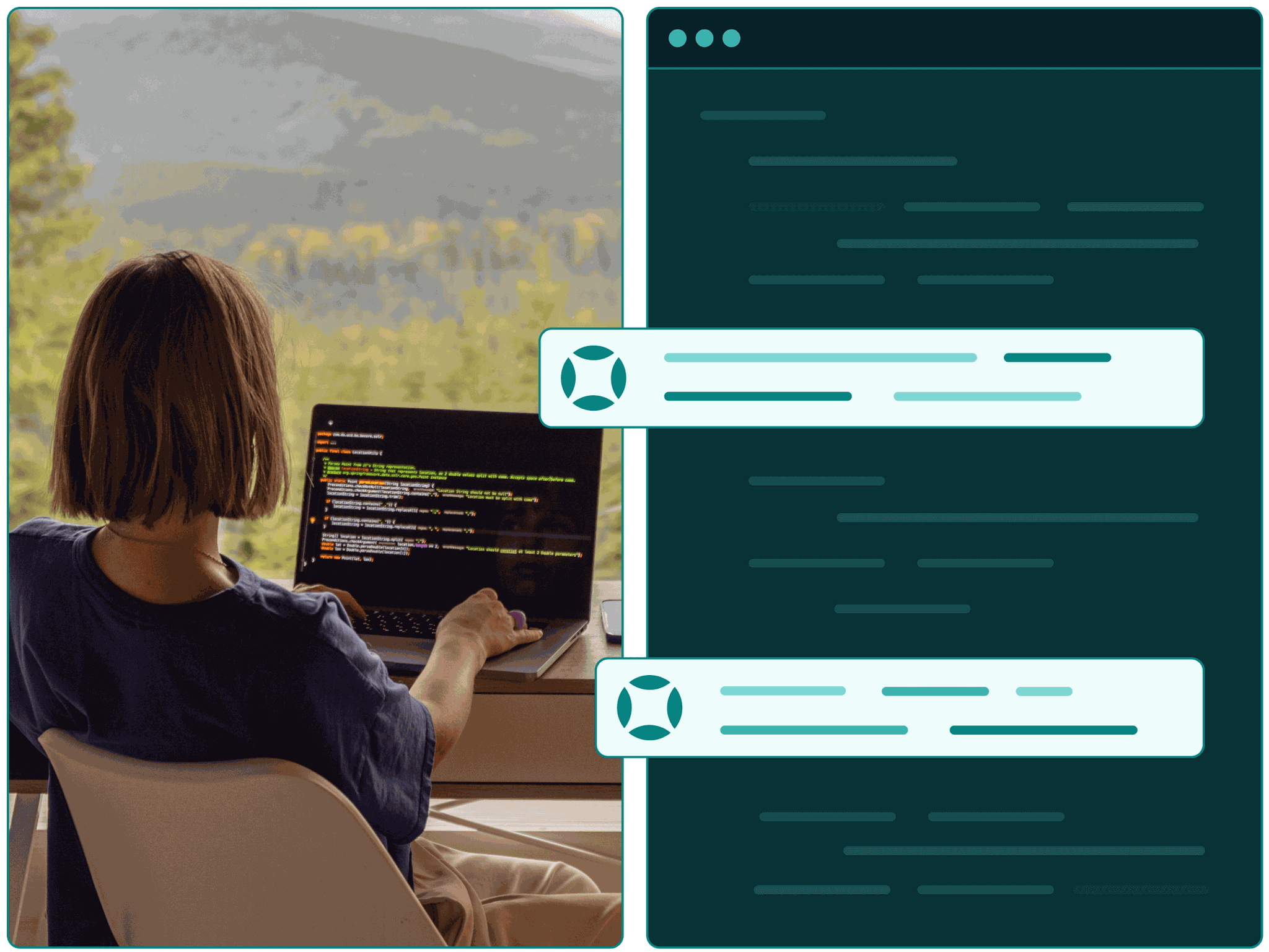 A female accessibility expert writing a custom fix for an issue found on a customer website.