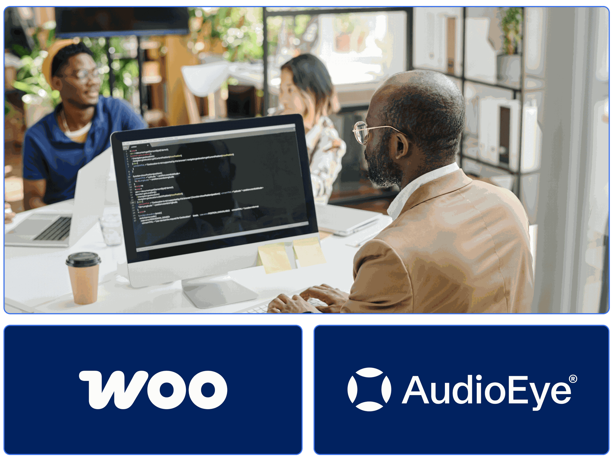 A developer building an accessible website with WooCommerce and AudioEye.