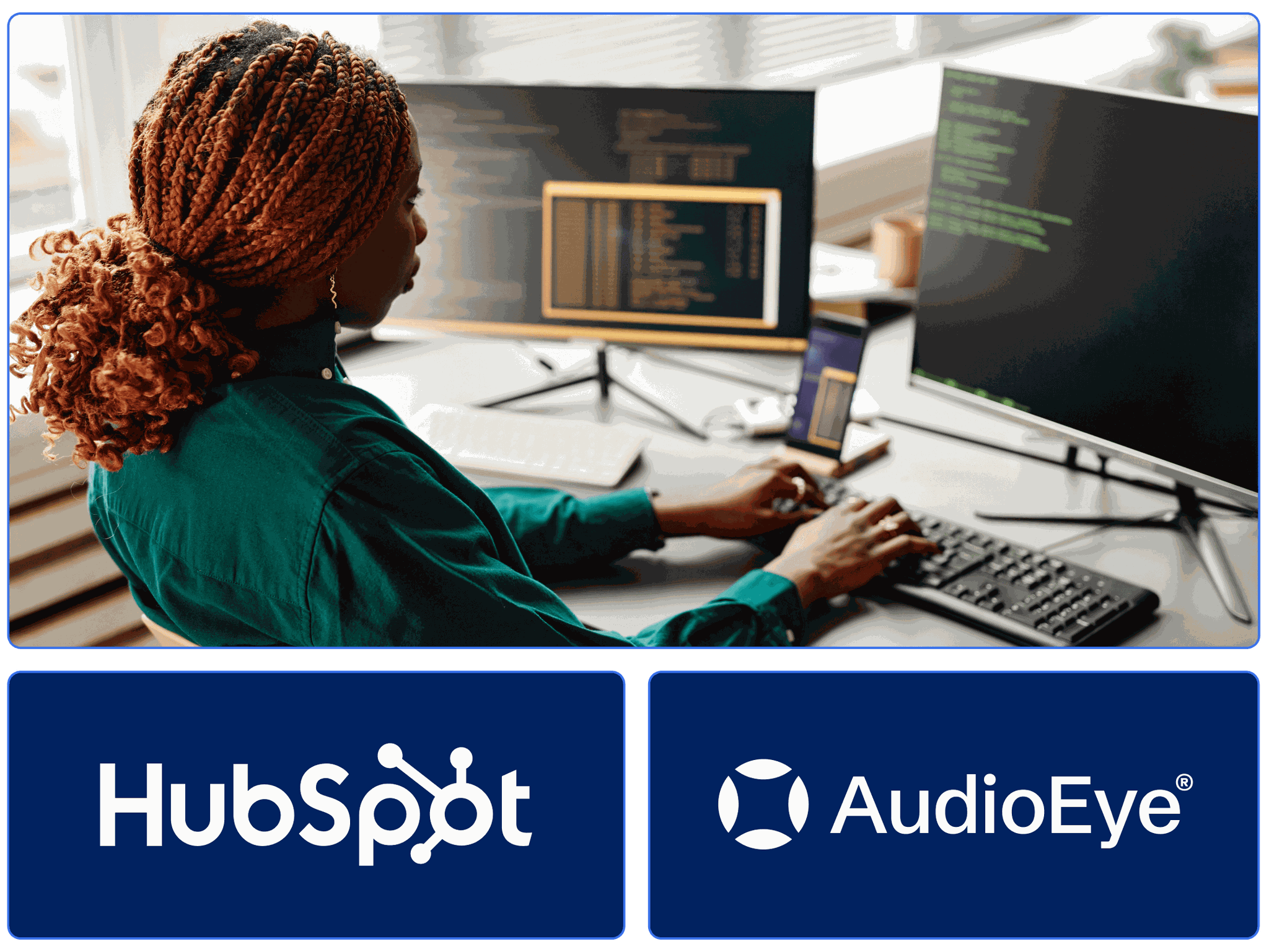 A developer building an accessible website with HubSpot and AudioEye.