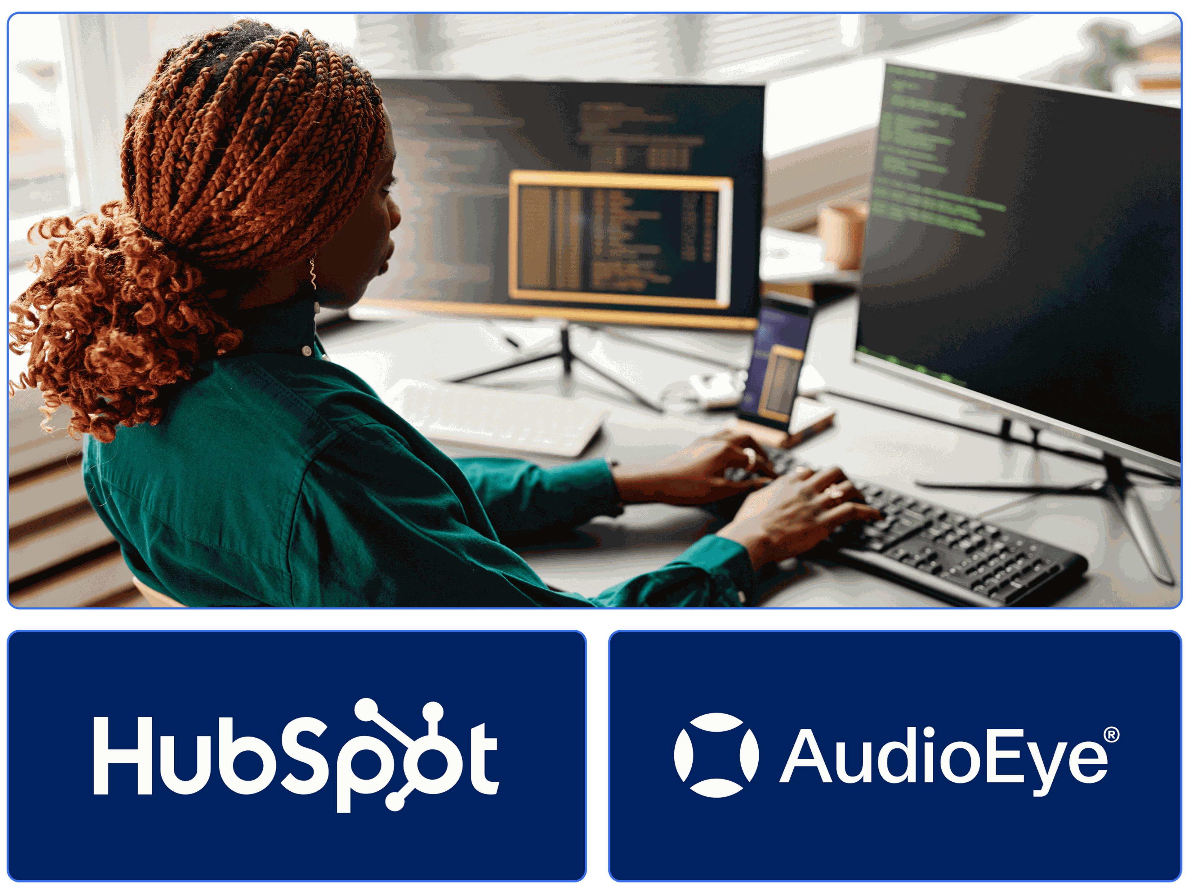 Ein Entwickler erstellt eine barrierefreie Website mit HubSpot und AudioEye.