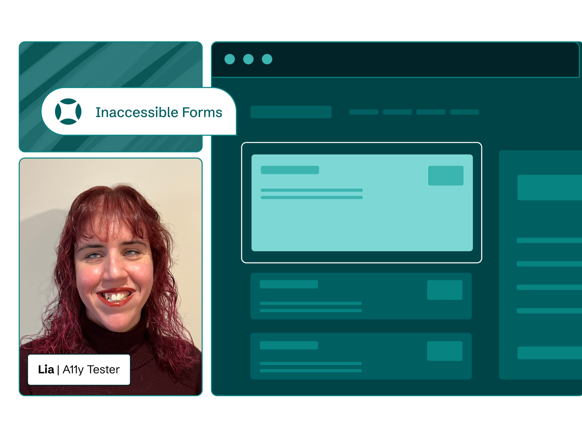 A blind AudioEye Accessibility Tester, Lia, audits a website and finds  an inaccessible form on banking website.