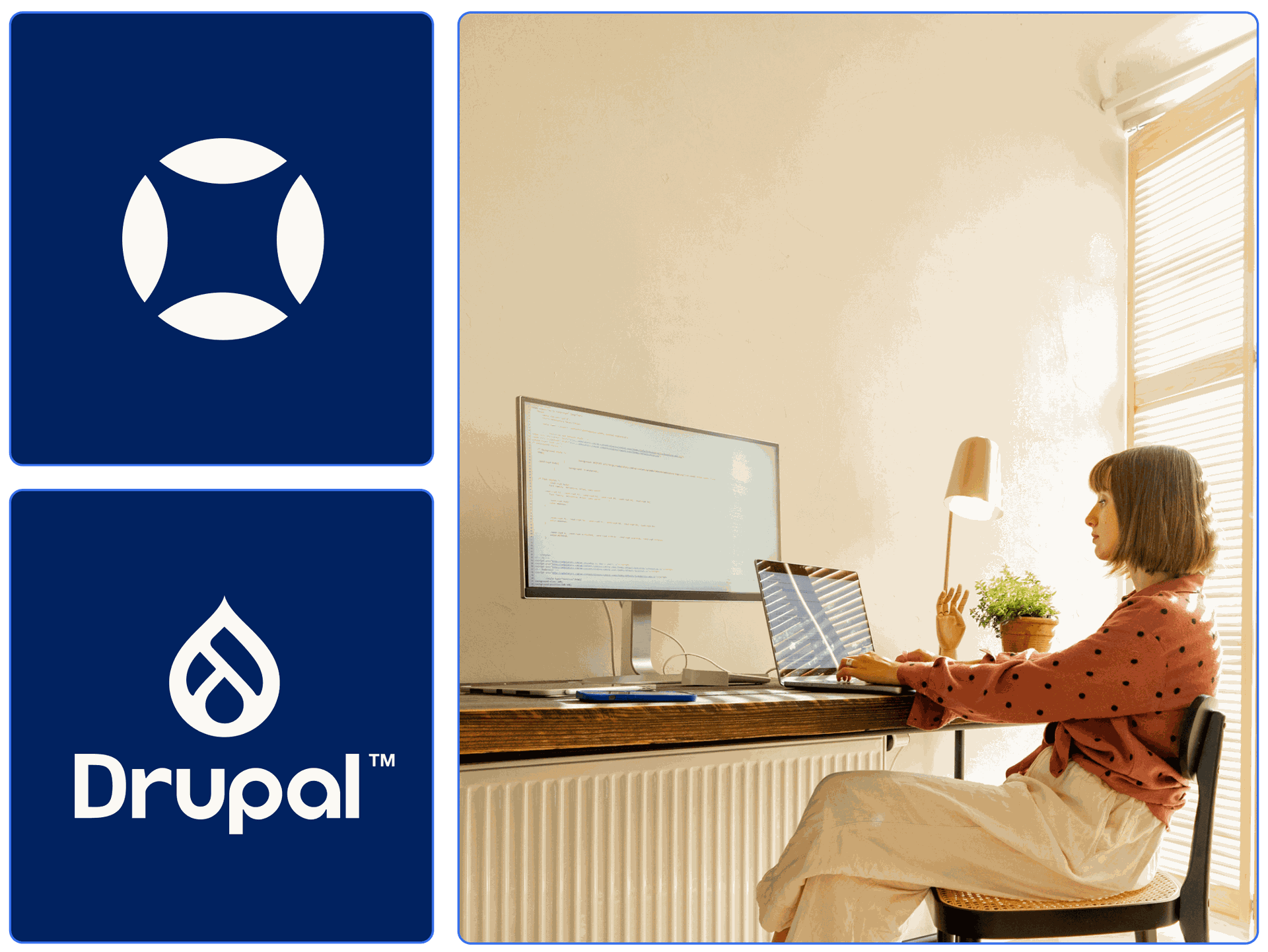 A developer building an accessible website with Drupal and AudioEye.