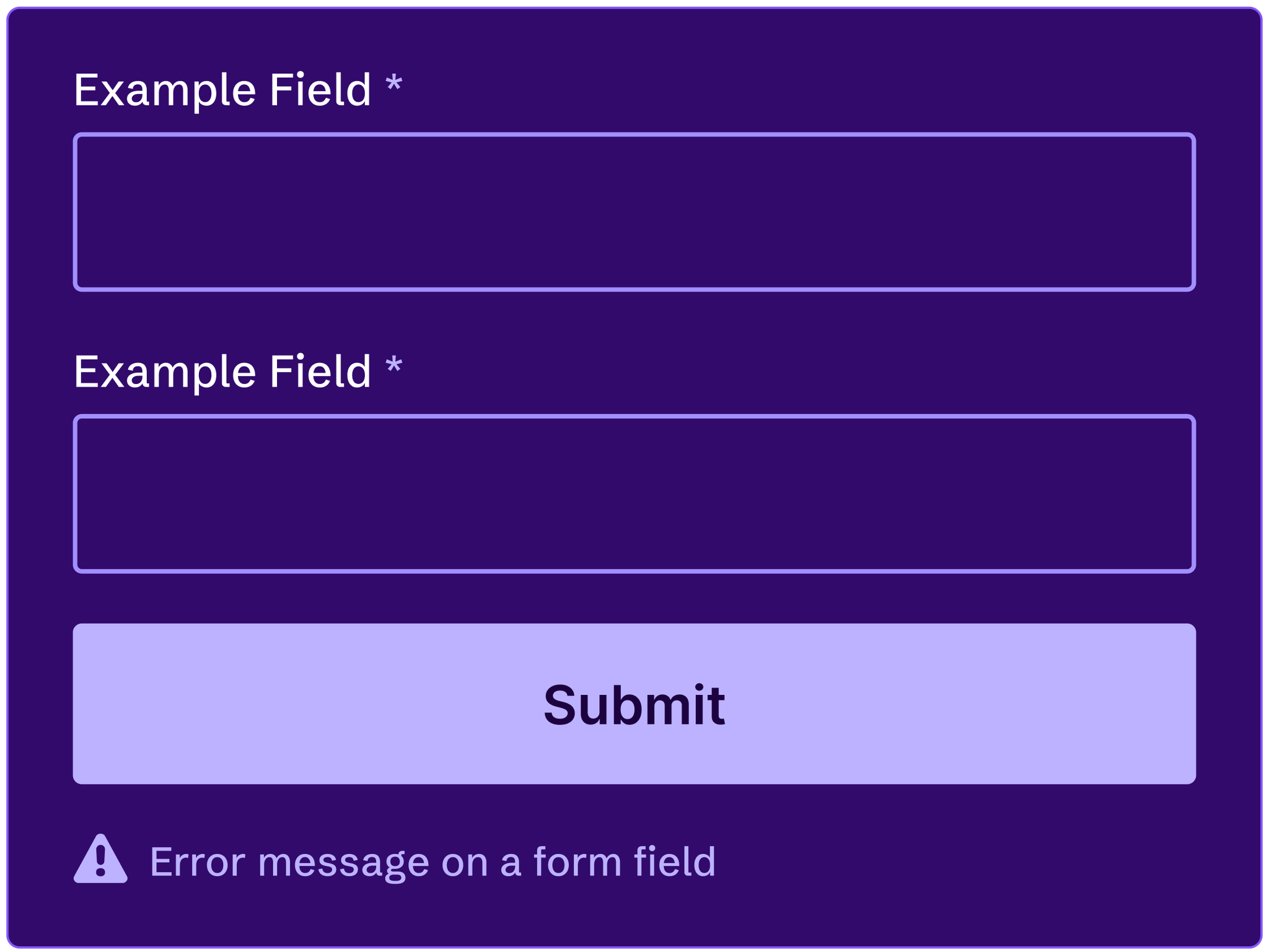 An example form with two required fields and a submit button highlighting AudioEye's ability to scan content behind login screens.