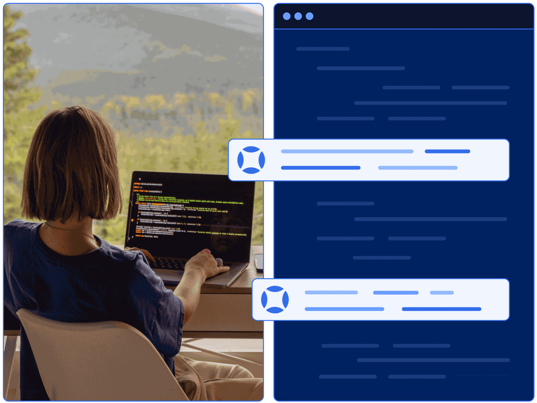 A female accessibility expert writing a custom fix for an issue found on a customer website.