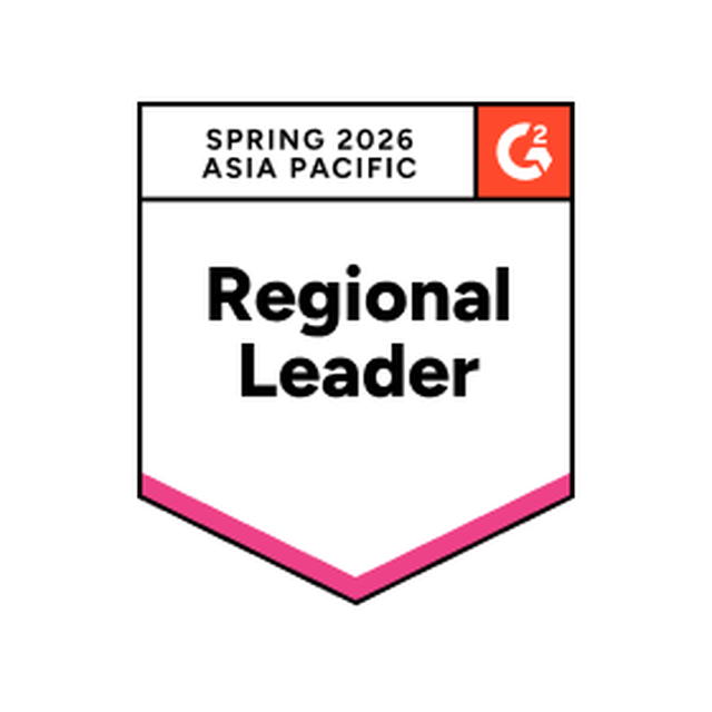 Badge displaying "Spring 2026 Asia Pacific" and "Regional Leader" with the G2 logo