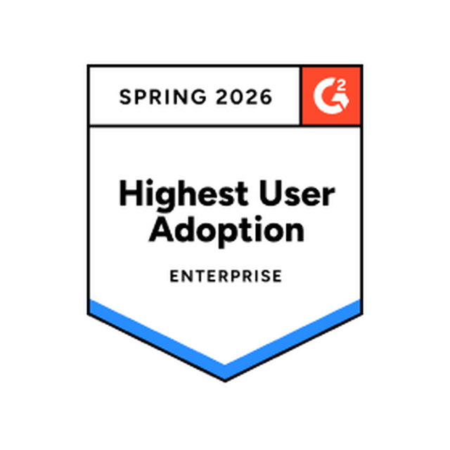 g2 Badge labeled "Spring 2026 Highest User Adoption, Enterprise"