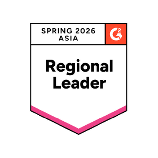Badge displaying "Spring 2026 Asia " and "Regional Leader" with the G2 logo