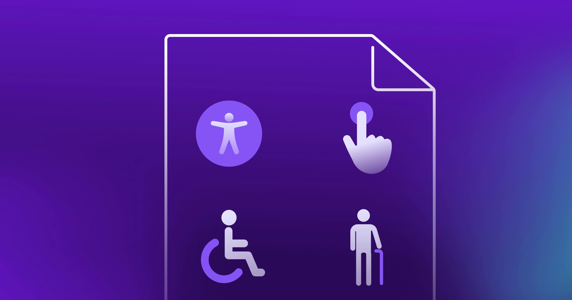 Illustration of a cheat sheet with the icons representing motor disabilities