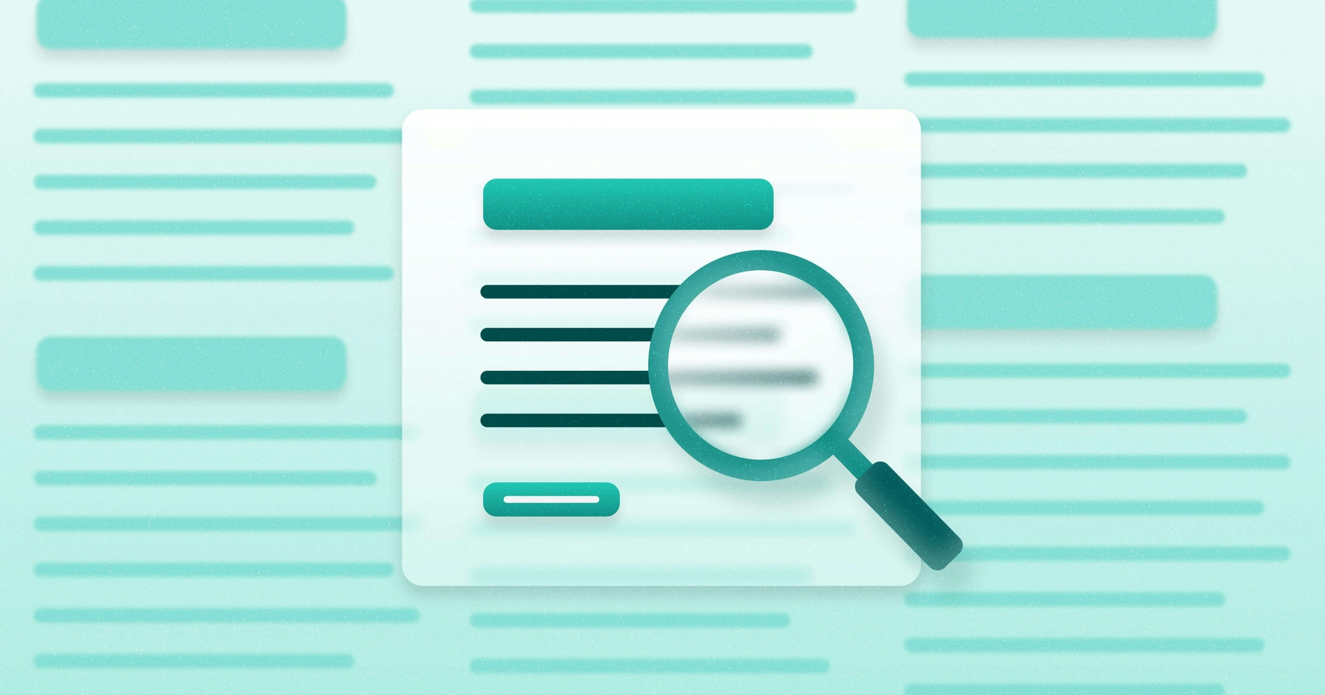 A magnifying glass hovering over a block of content on a webpage.