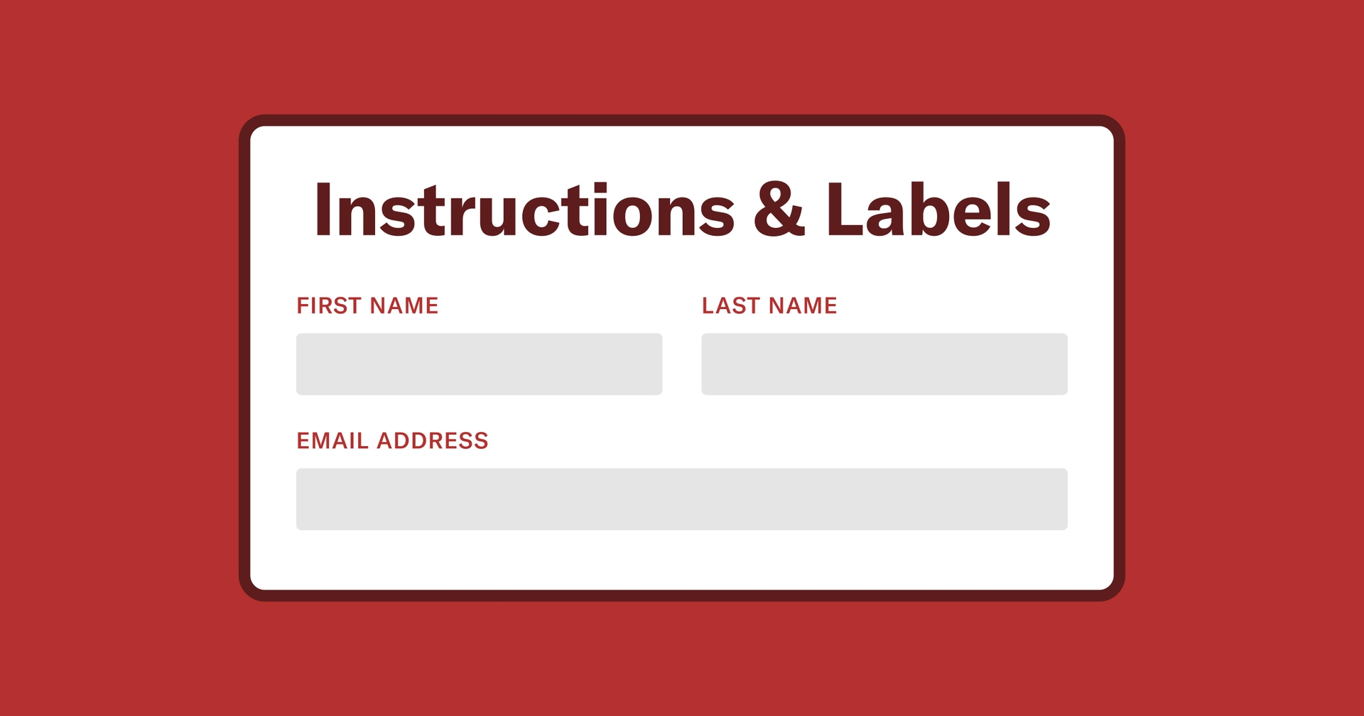 A form that reads "Instructions & Labels" with clearly marked input fields.
