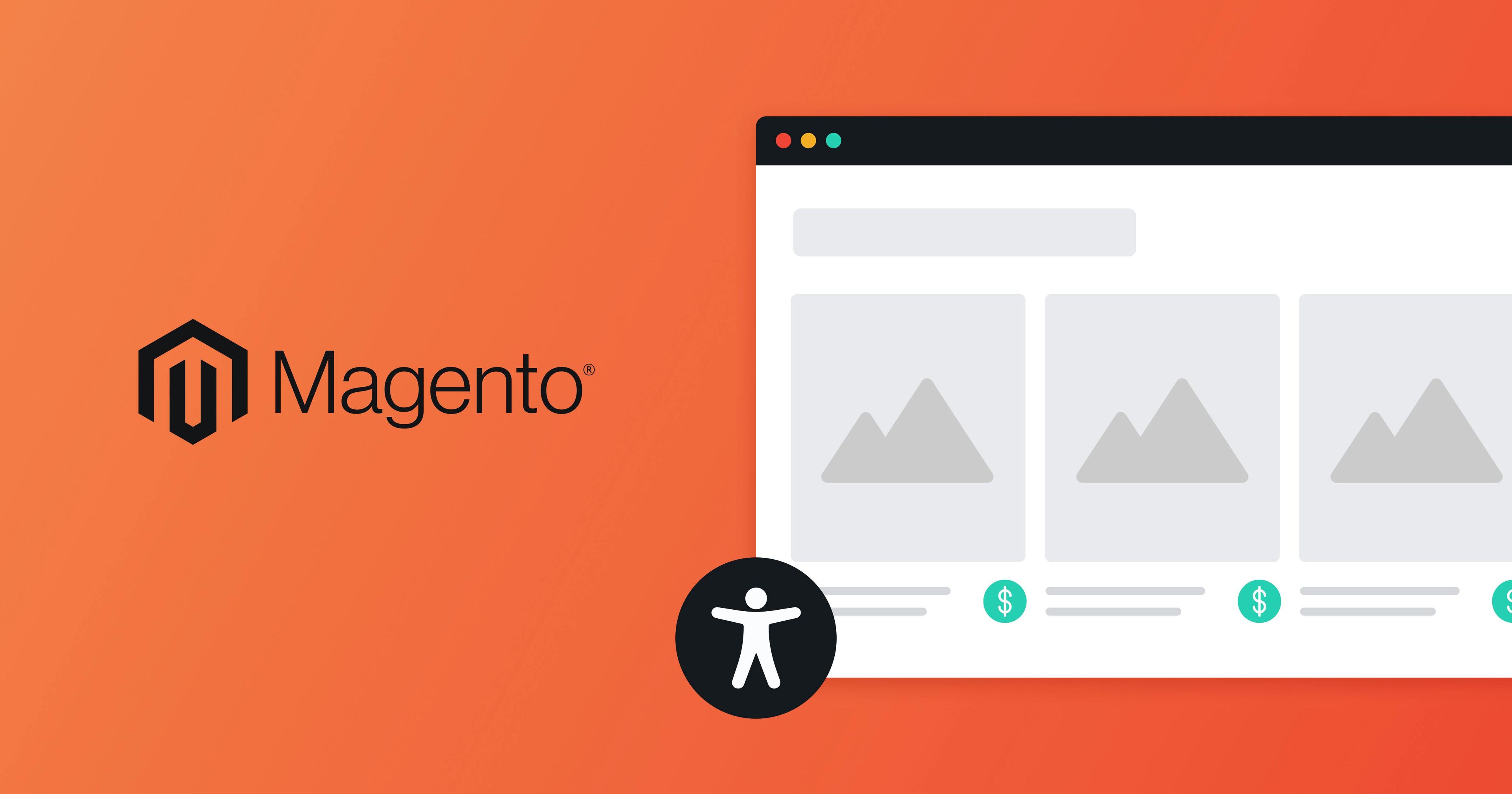 Magento logo next to an accessible website