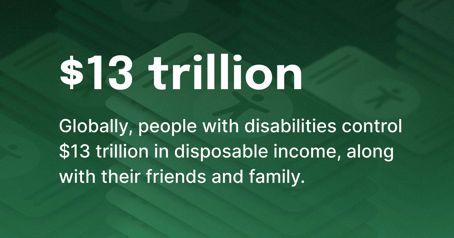 '$13 trillion globally, people with disabilities control $13 trillion in disposable income, along with their friends and family.'