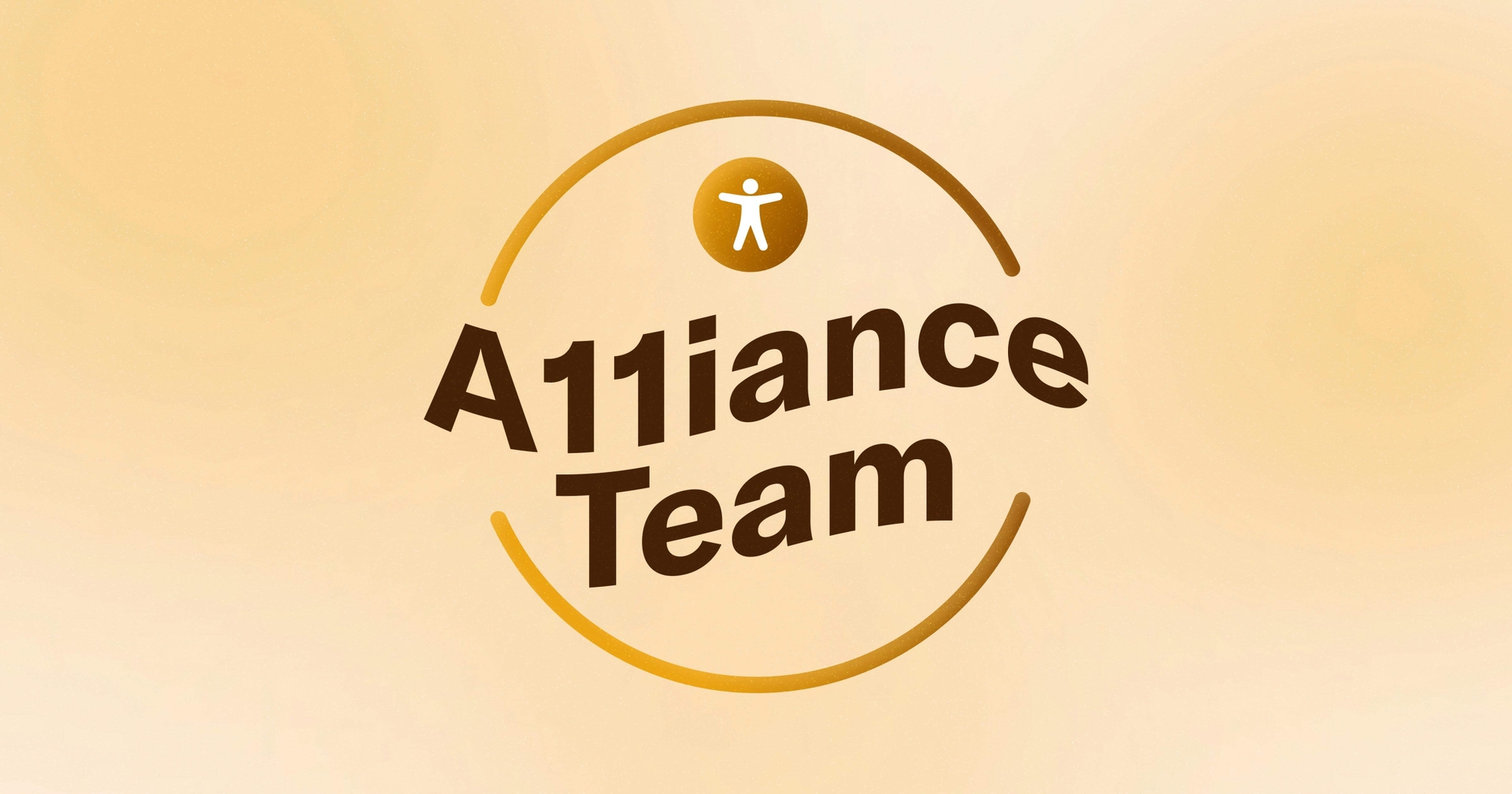 An icon that says "A11iance Team" inside of a circle outline, with an accessibility symbol above the text.