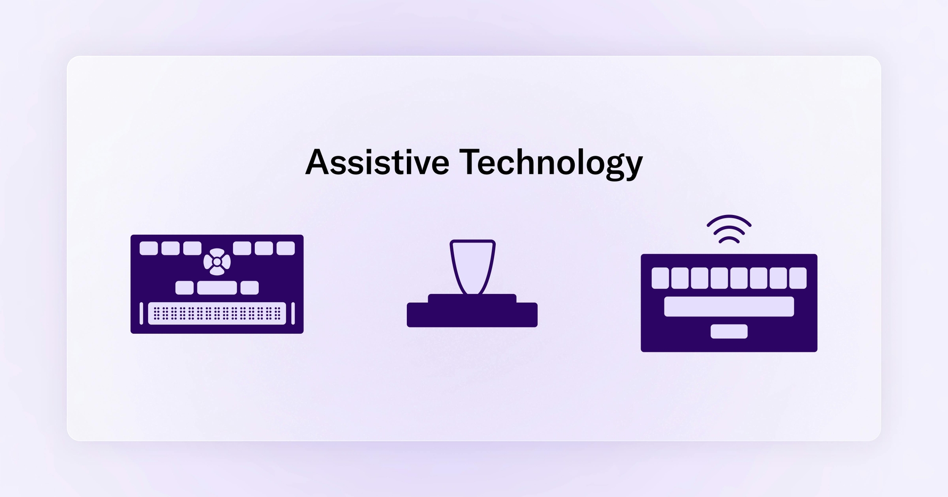 Illustrations of different assistive technologies under a label that reads "Assistive Technology"