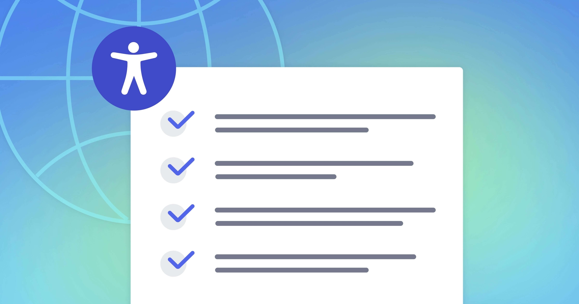 A checklist with an accessibility icon.