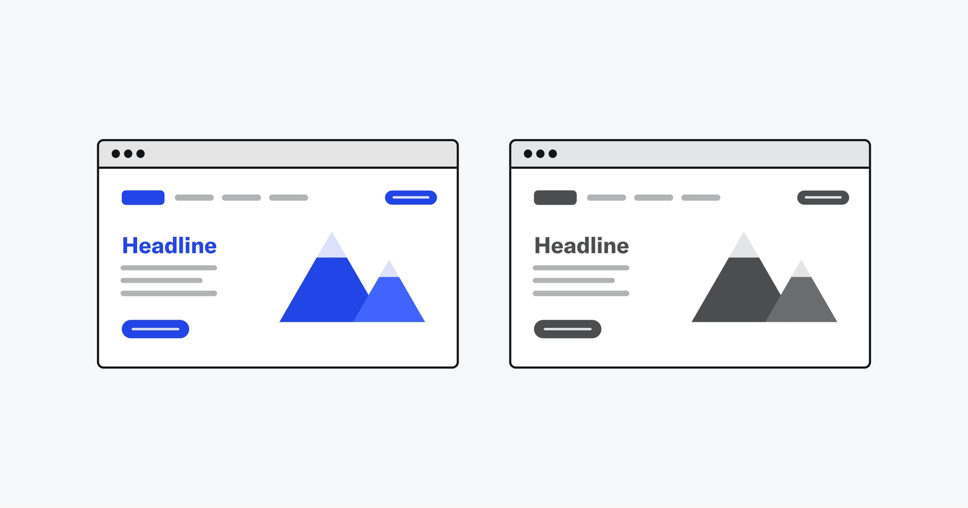 Stylized versions of the same web page showing how bold text can help with legibility.