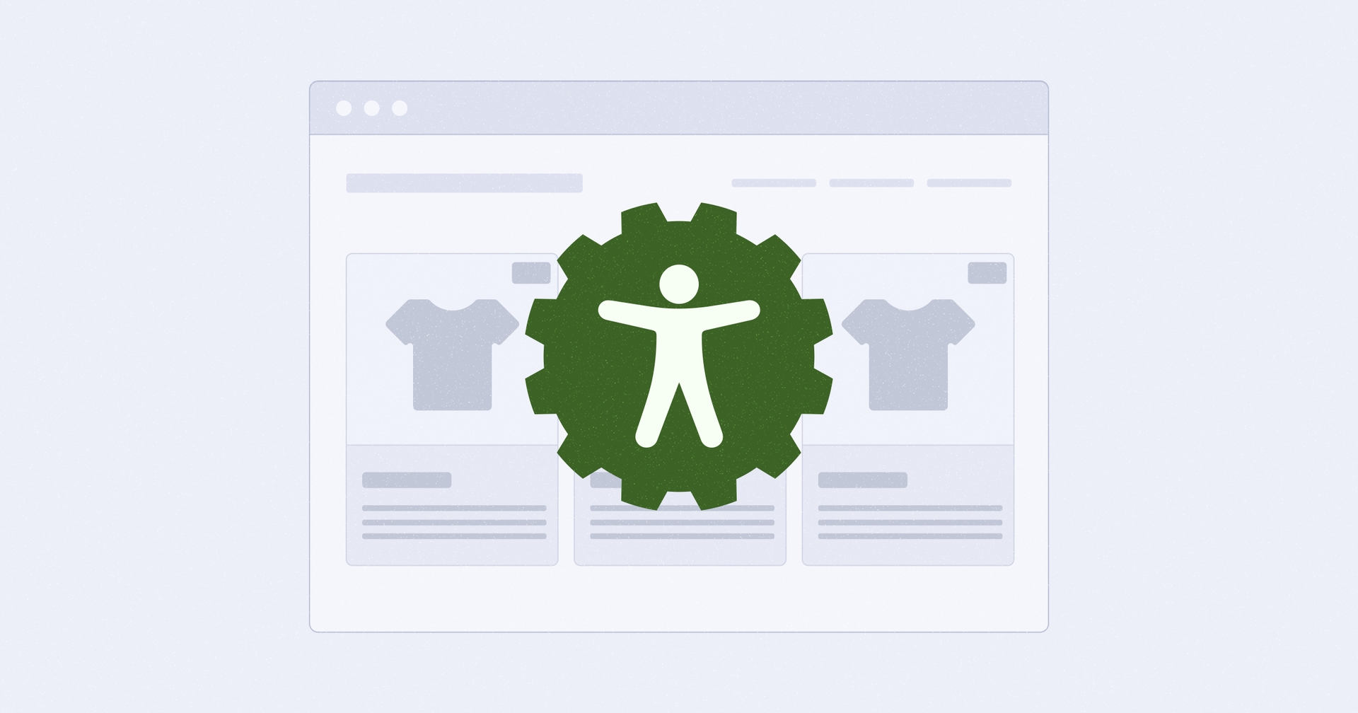 Web browser showing stylized descriptions of shirt; the accessibility symbol is in the middle of a gear shift and sits in the middle of the browser.