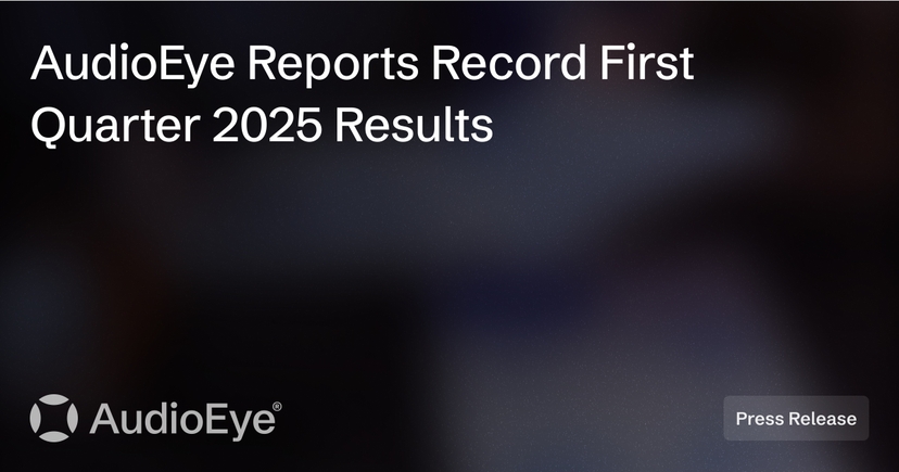 AudioEye reports record first quarter 2025 results.